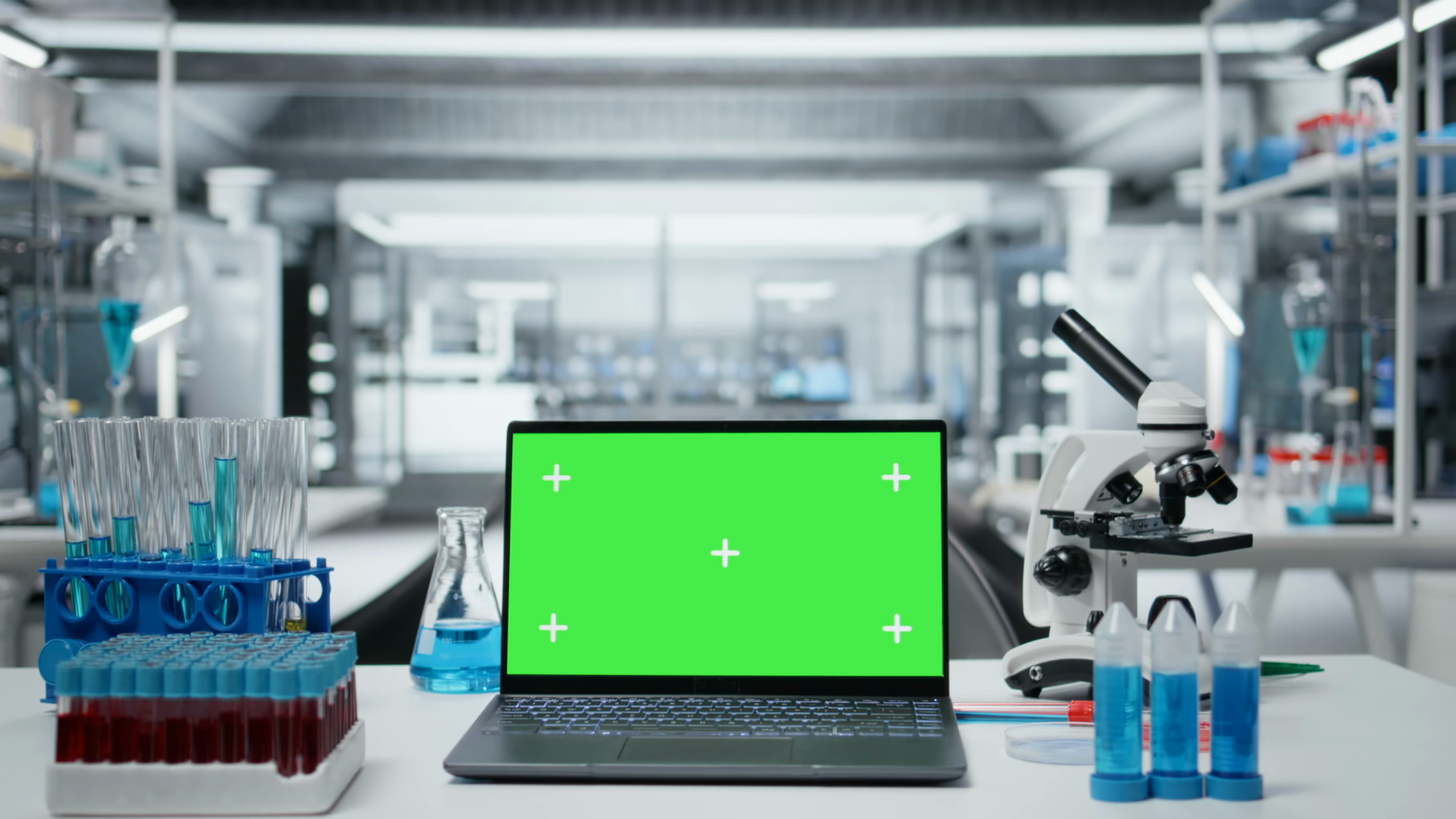 Green Screen Laptop In Sterile Laboratory Stock Footage SBV-353700258 ...