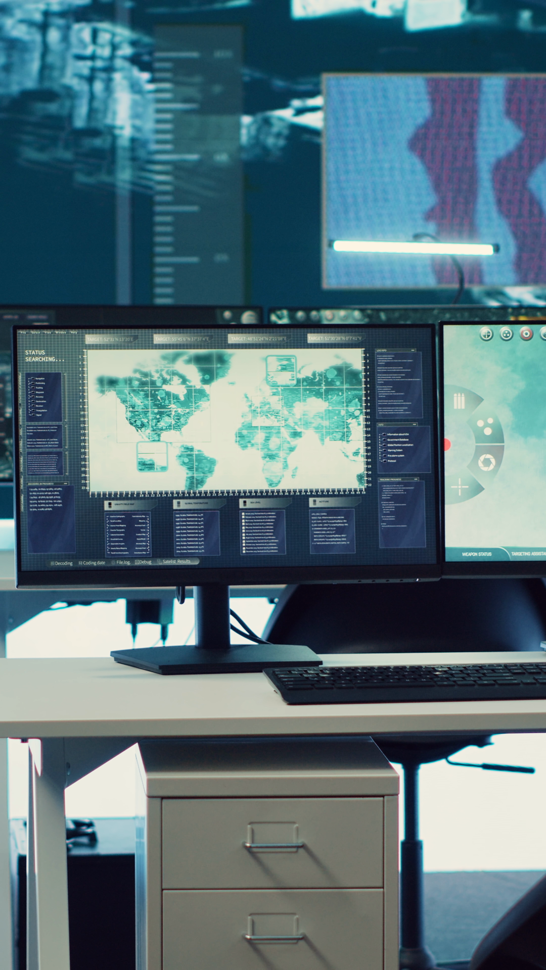 Vertical Video Empty Military Command Center Stock Footage SBV ...