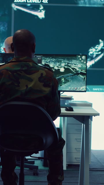 Military Operation Dramatic Establishing Wide Military Footage Stock ...