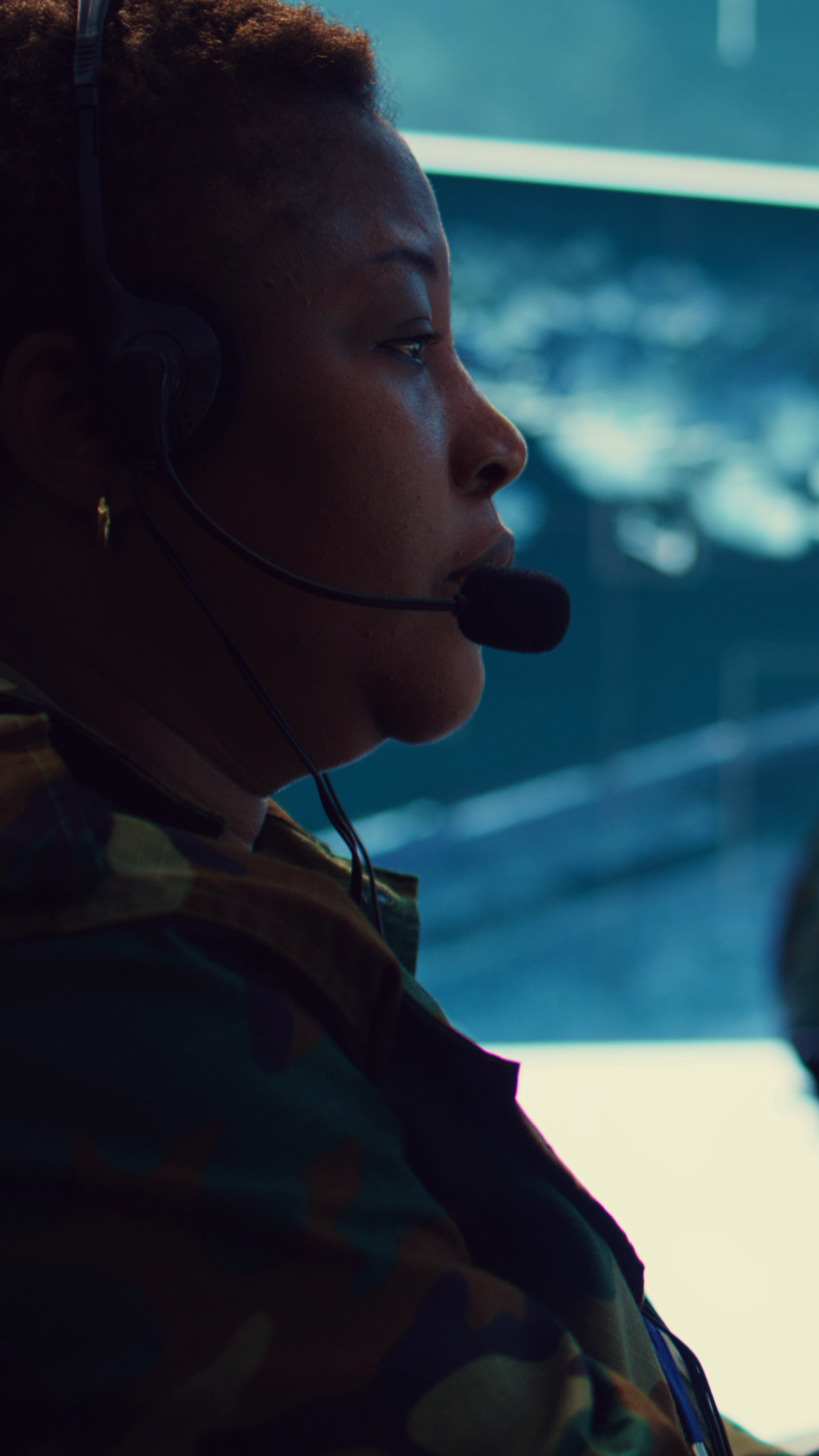 Vertical Video Female Army Operator Stock Footage SBV-353436456 ...
