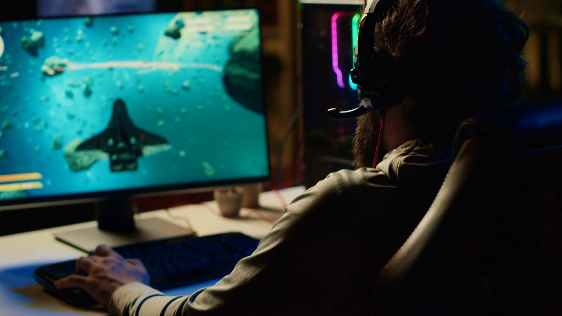 Gamer Destroying Enemytrying To Finish Level Stock Footage SBV ...