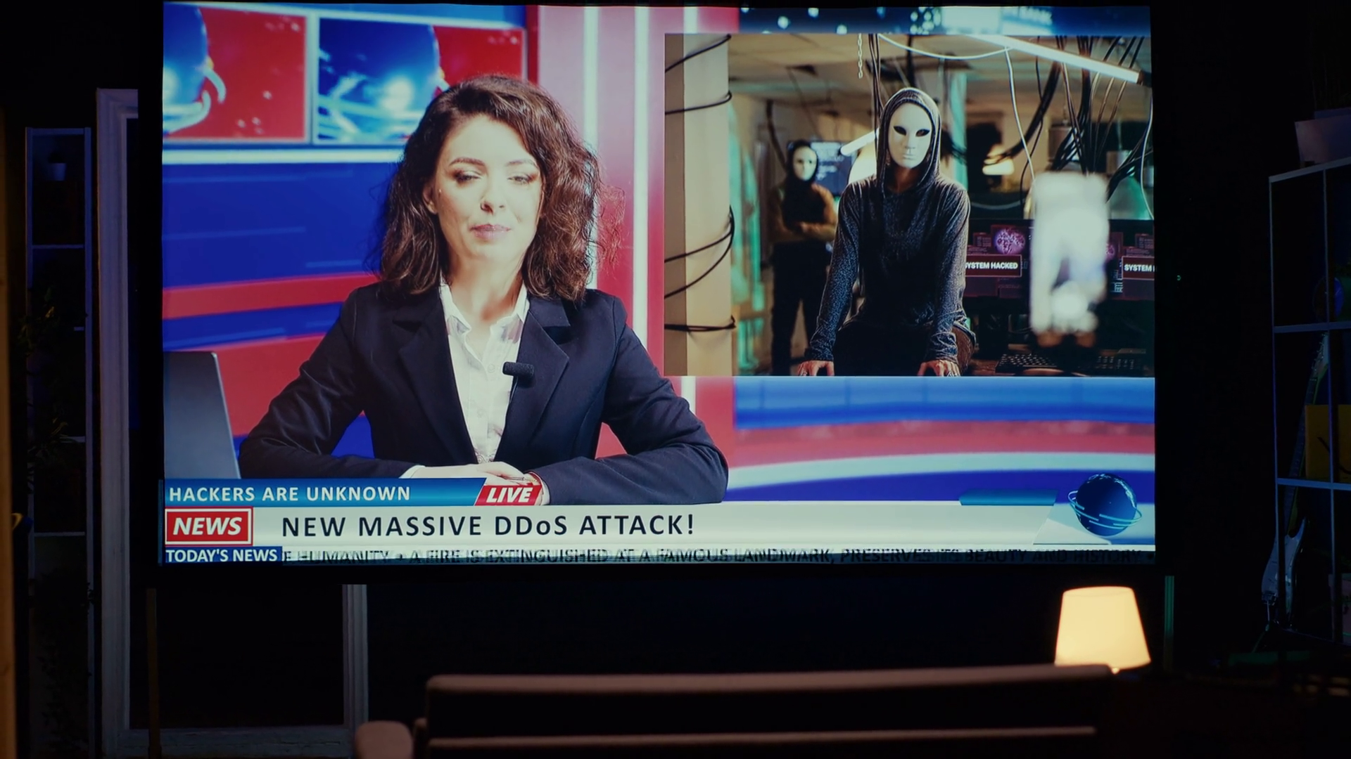 Smart Tv Displaying News Program Stock Footage SBV-348815205 - Storyblocks