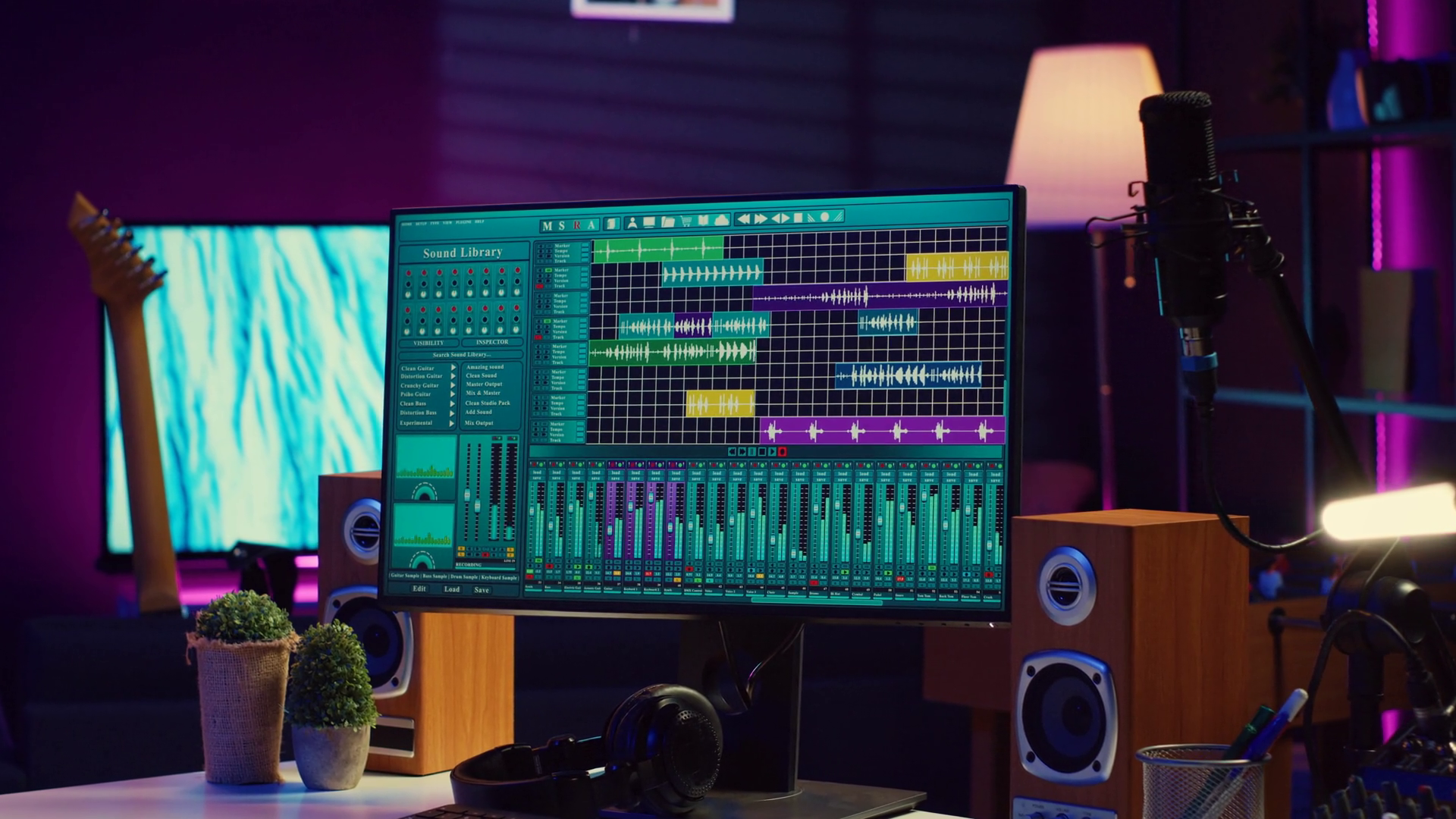 Empty Filled With Mixing Instruments Stock Footage SBV-348901006 ...