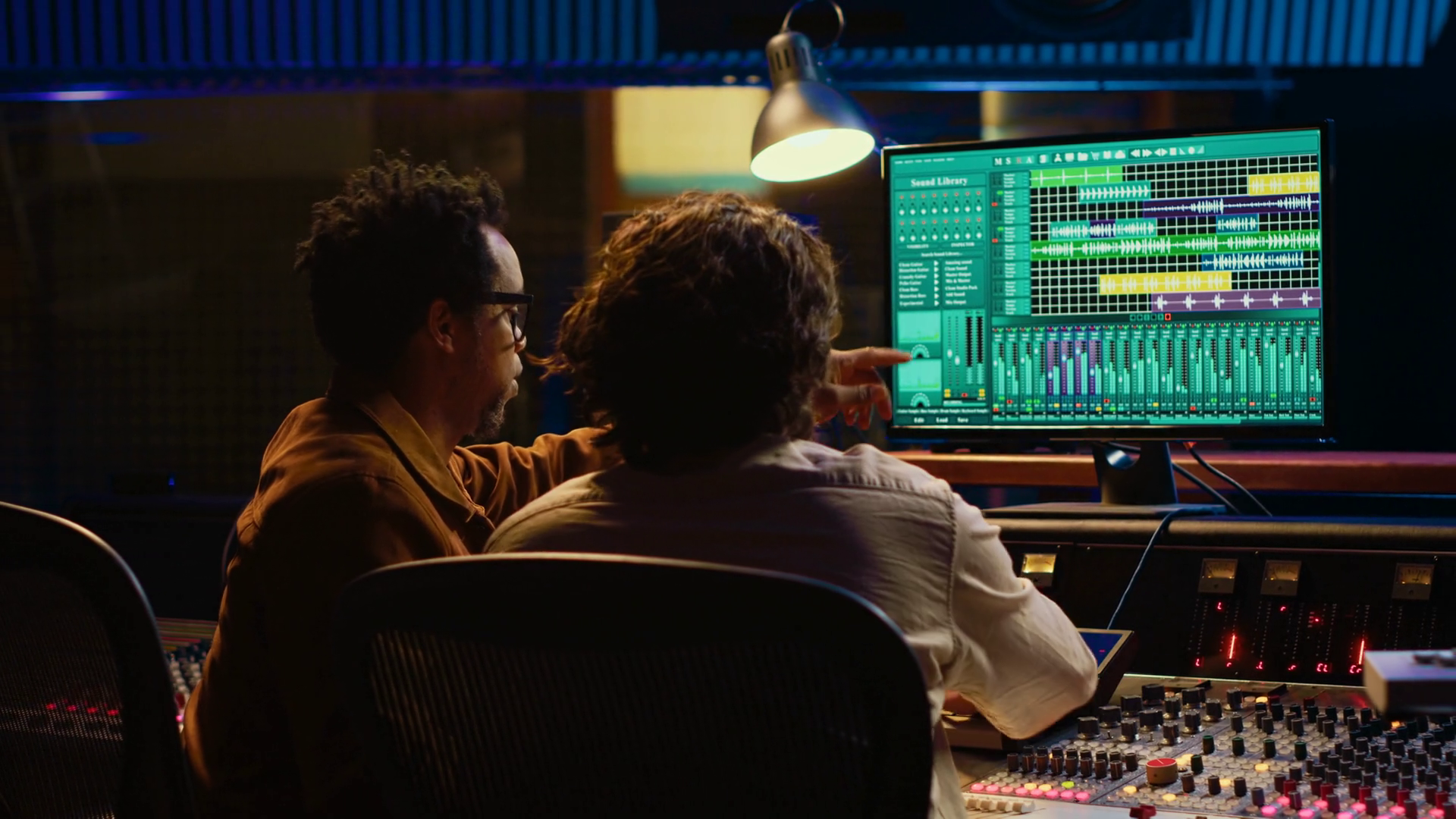 Team Of Sound Engineers Working On Recording Stock Footage SBV ...
