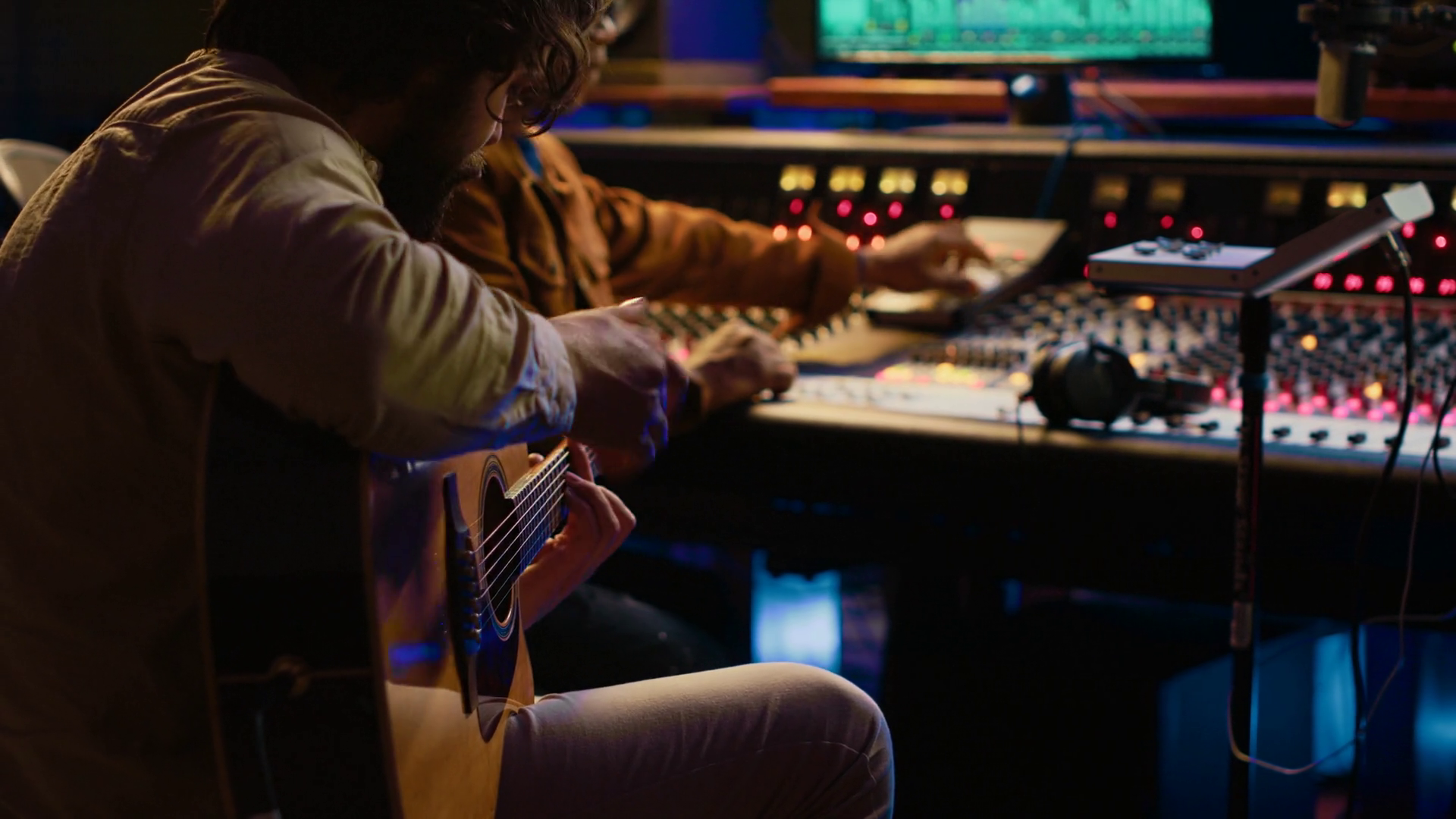 Creative Musician Singing Guitar In Stock Footage SBV-348941308 ...