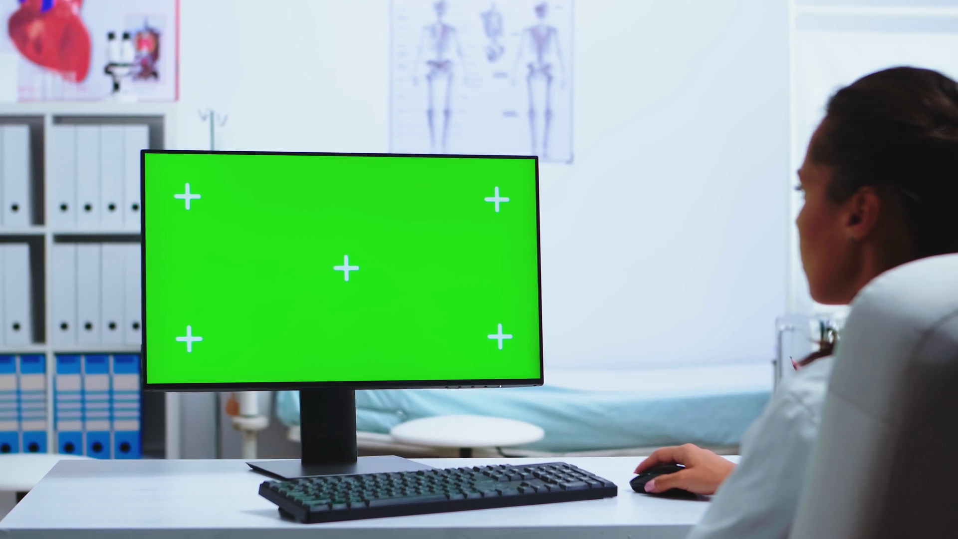 Doctor Working On Computer With Green Screen Stock Footage SBV ...