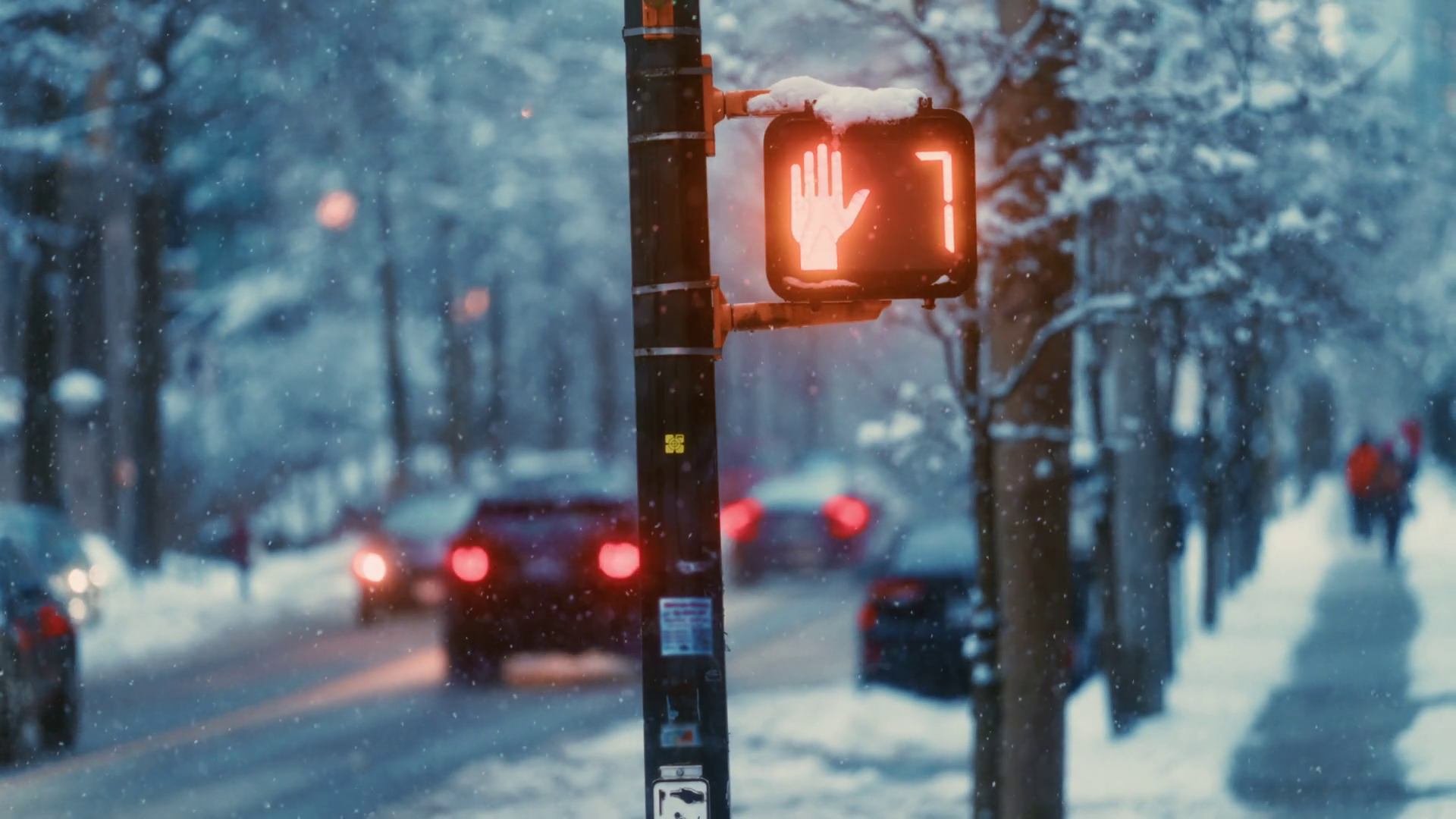 Snowy Slow Motioned City Scene Featuring Stock Footage SBV-350735431 ...