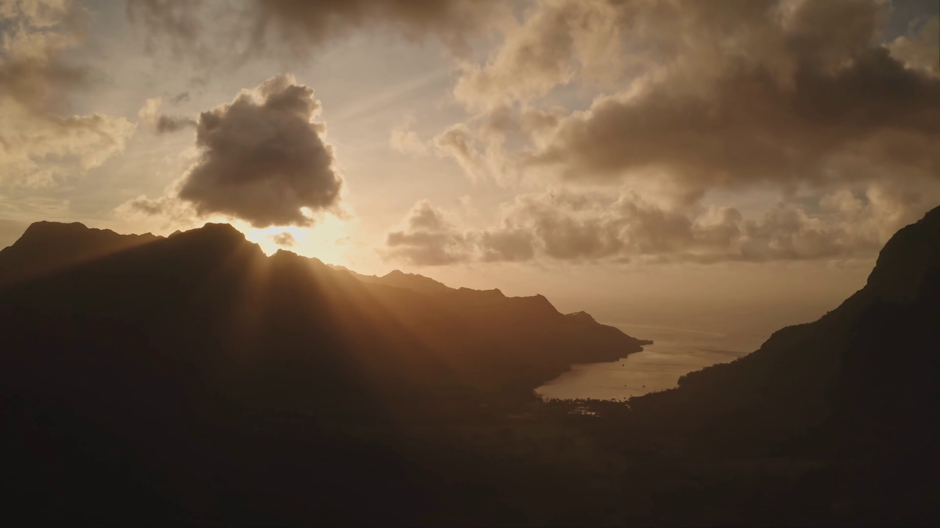 Golden Sunlight Beams Streams Through Clouds Stock Footage SBV ...