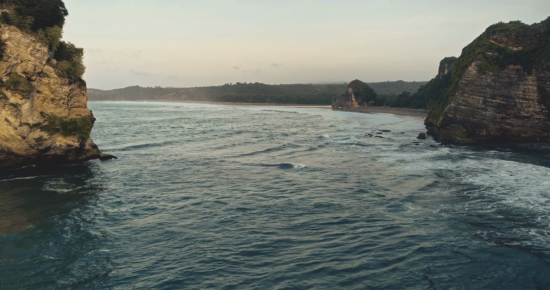 Slow Motion Seascape With Rocks Sand Coast Stock Footage SBV-348734833 ...