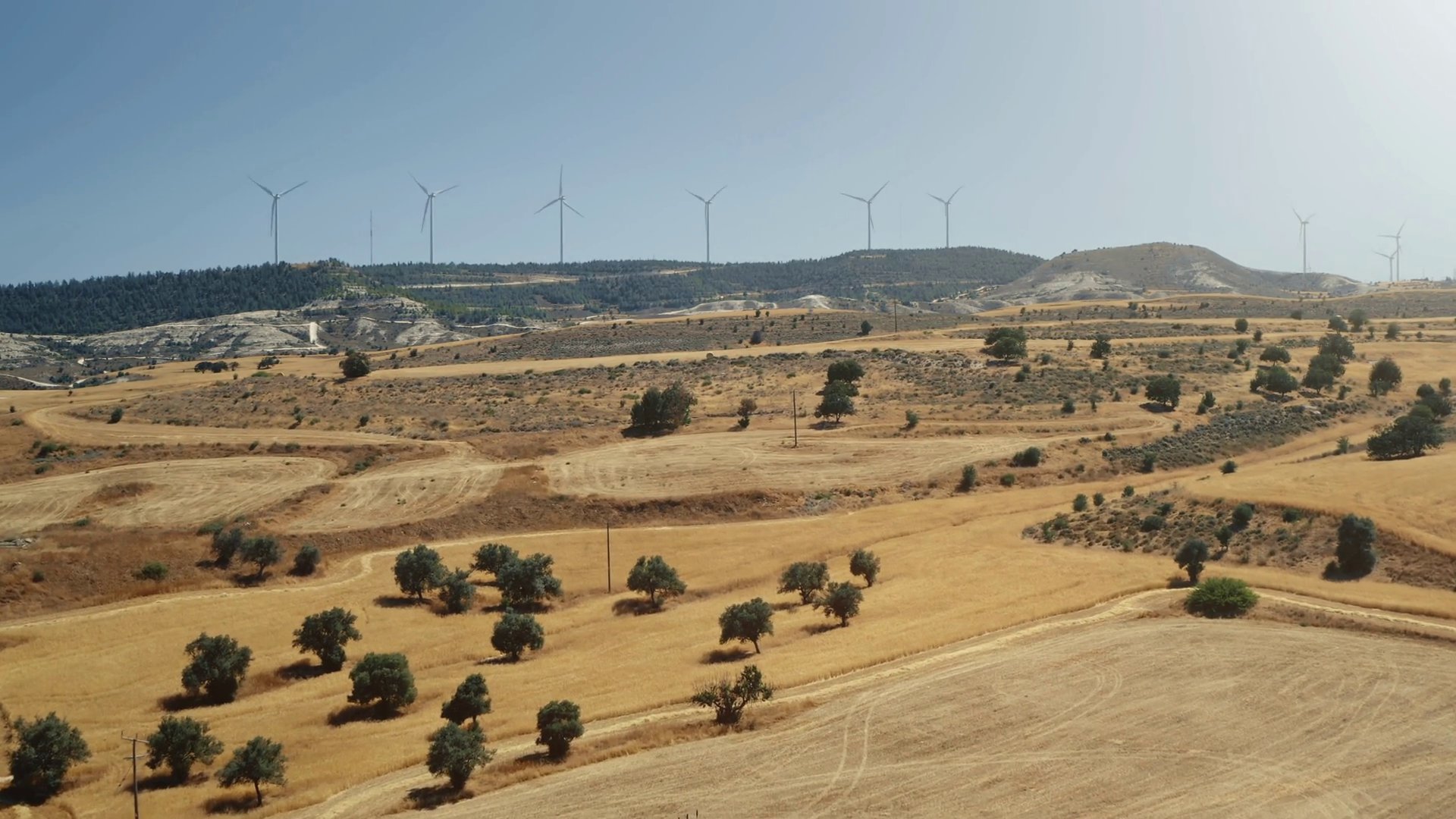 Aerial Flight Over Dry Countryside Landscape Stock Footage SBV ...