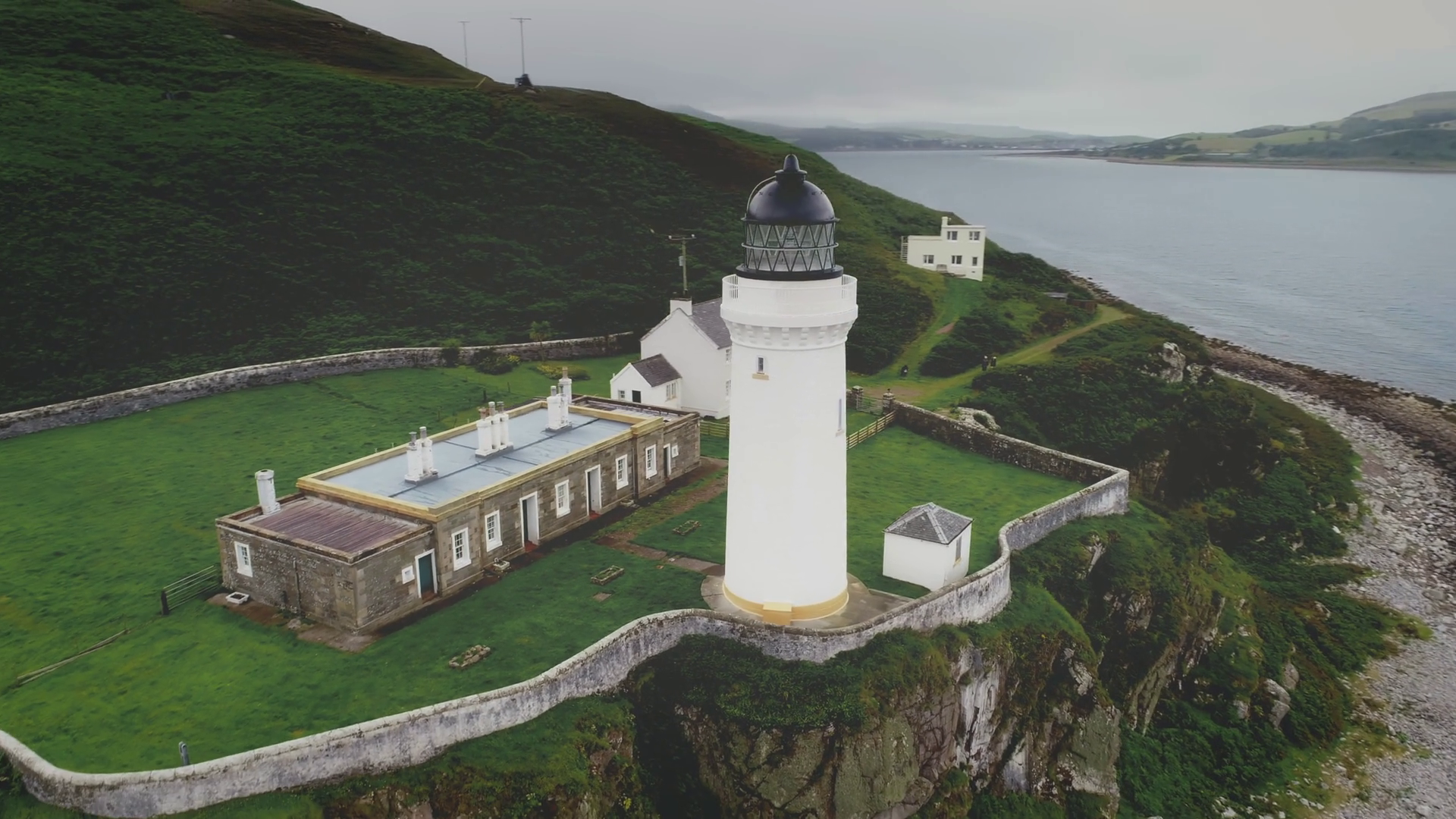 Scottish Lighthouse Aerial View: Greenery Stock Footage SBV-347801835 ...