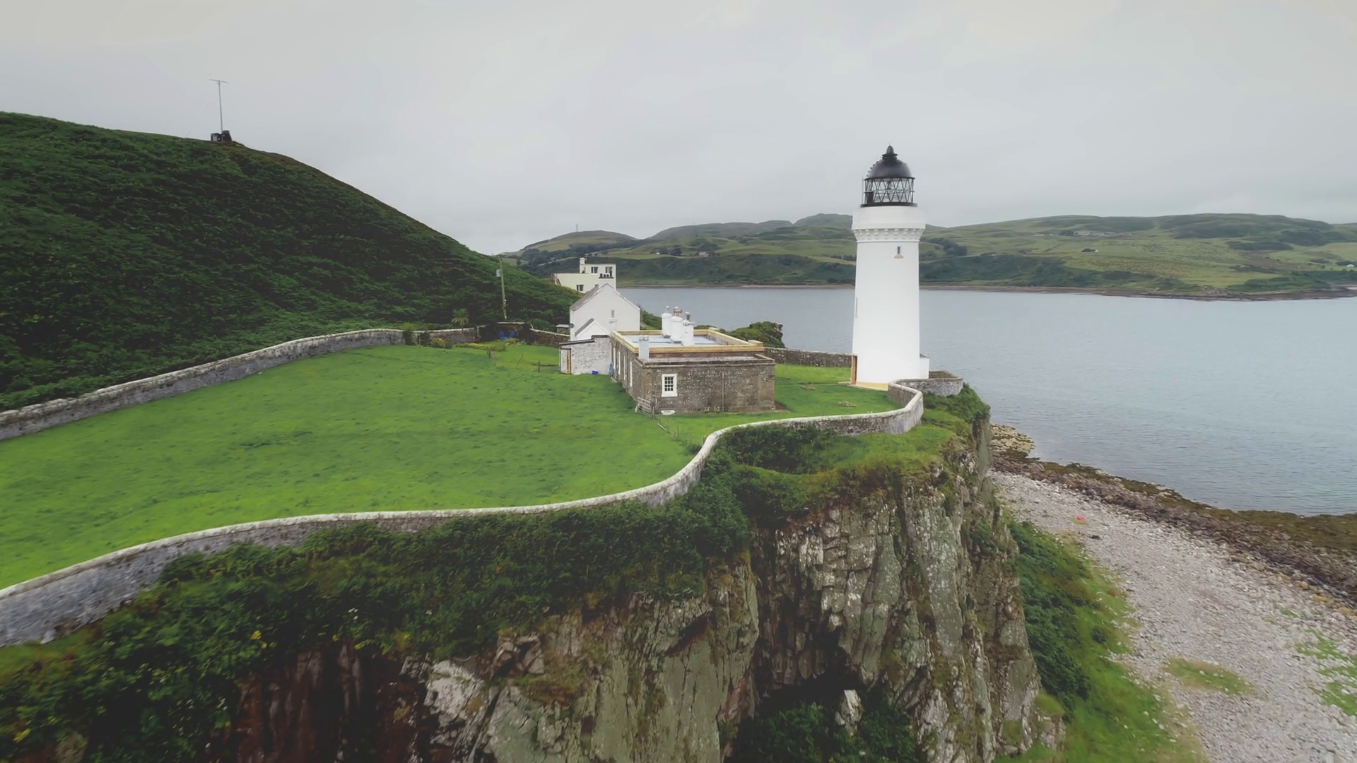 Aerial Closeup Scotland Lighthouse Stock Footage SBV-347801827 ...