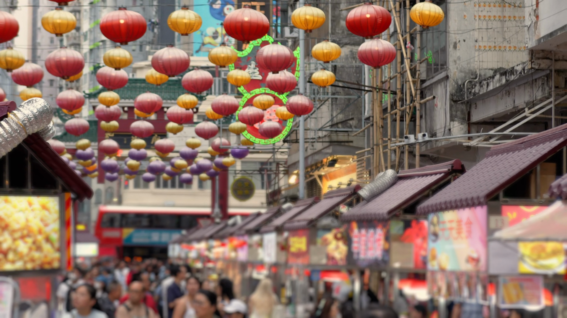 Tourists Walking In Temple Street Night Stock Footage SBV-353855636 ...