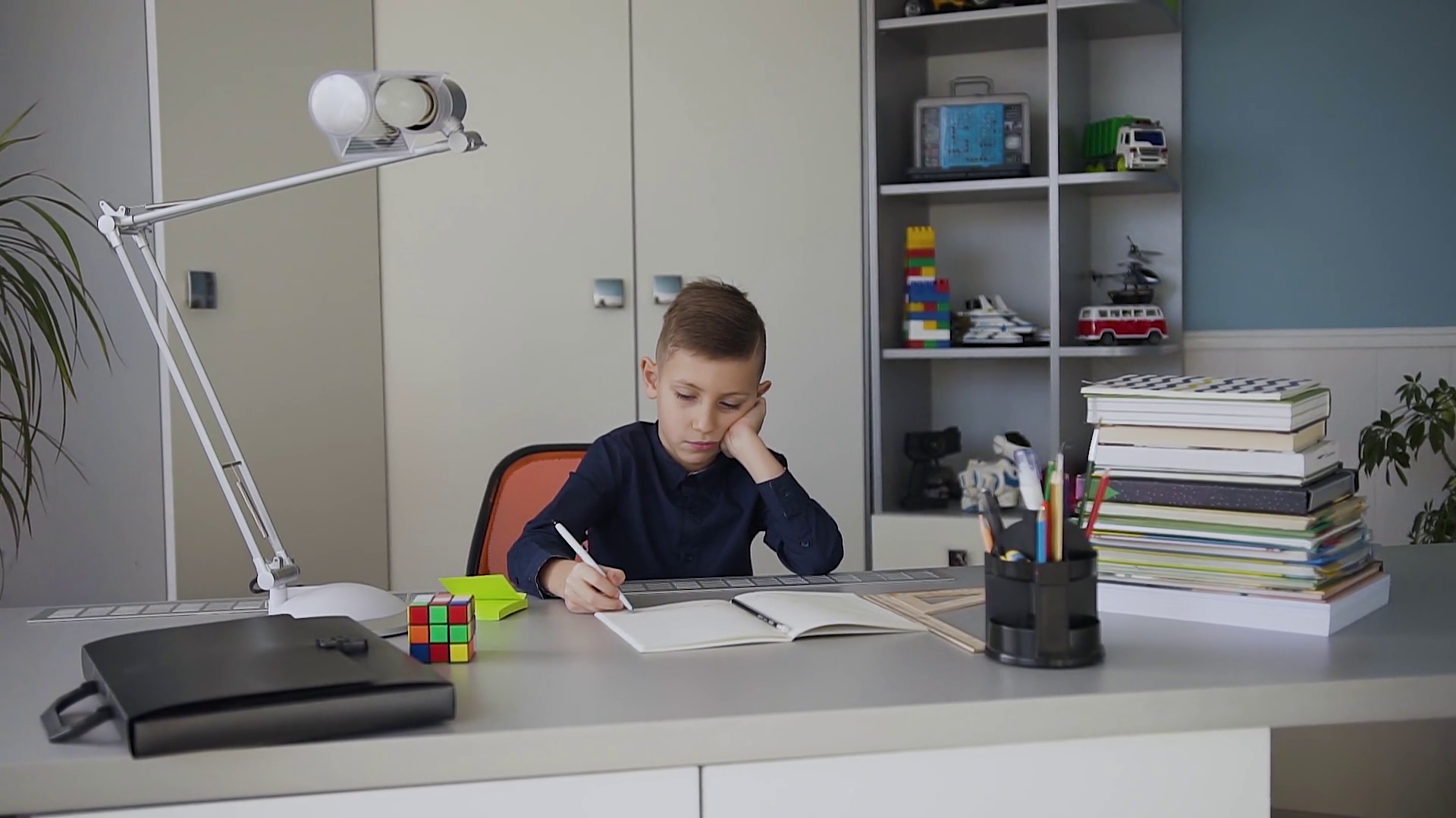 Young Student Studying At Home With Books Stock Footage SBV-320431937 ...