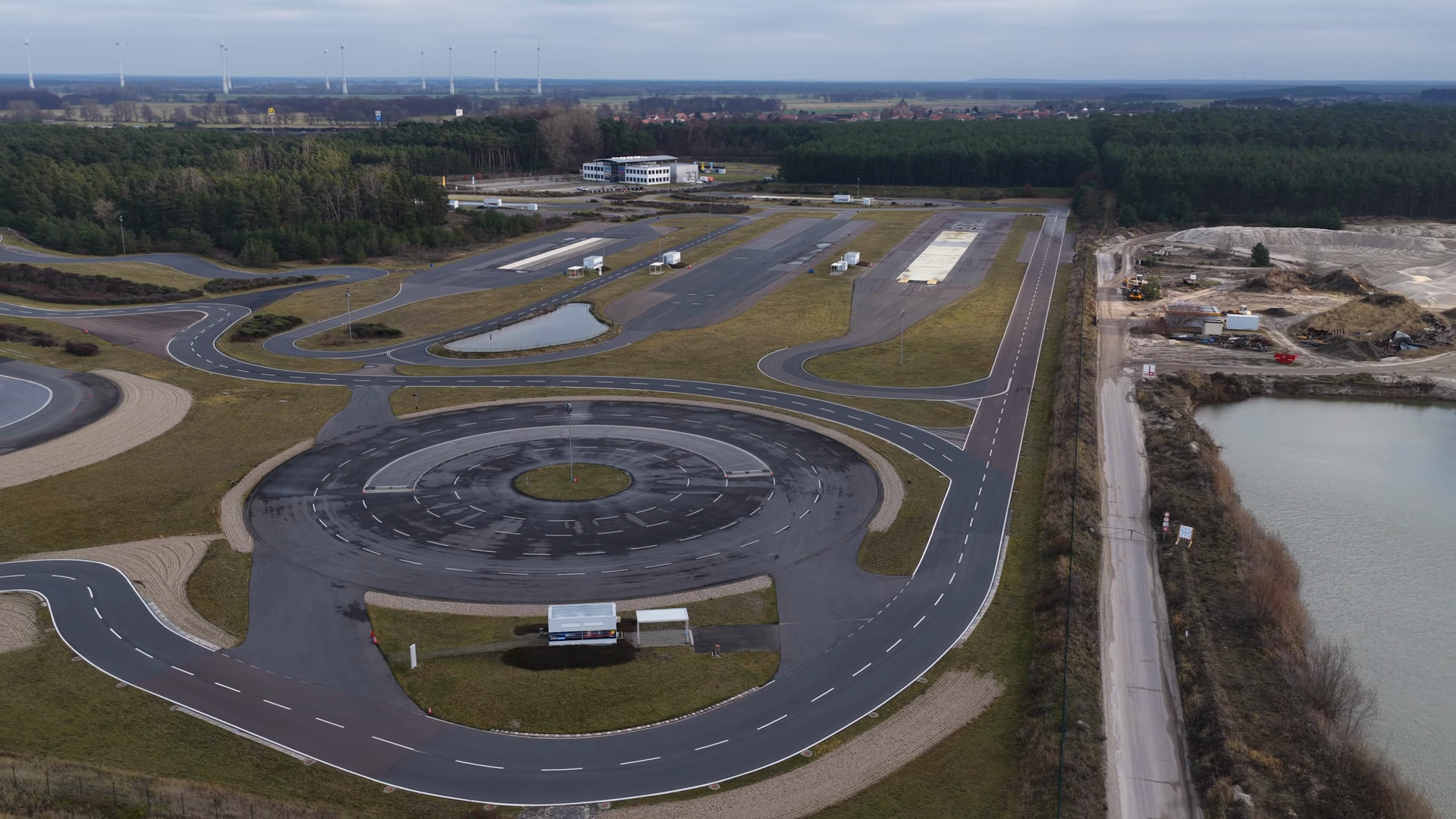 Aerial View Of Automotive Test Track Driving Stock Footage SBV ...