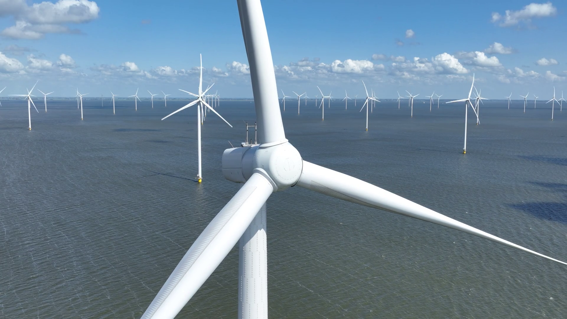 Wind Turbines On Water Climate Change Stock Footage SBV-349161210 ...