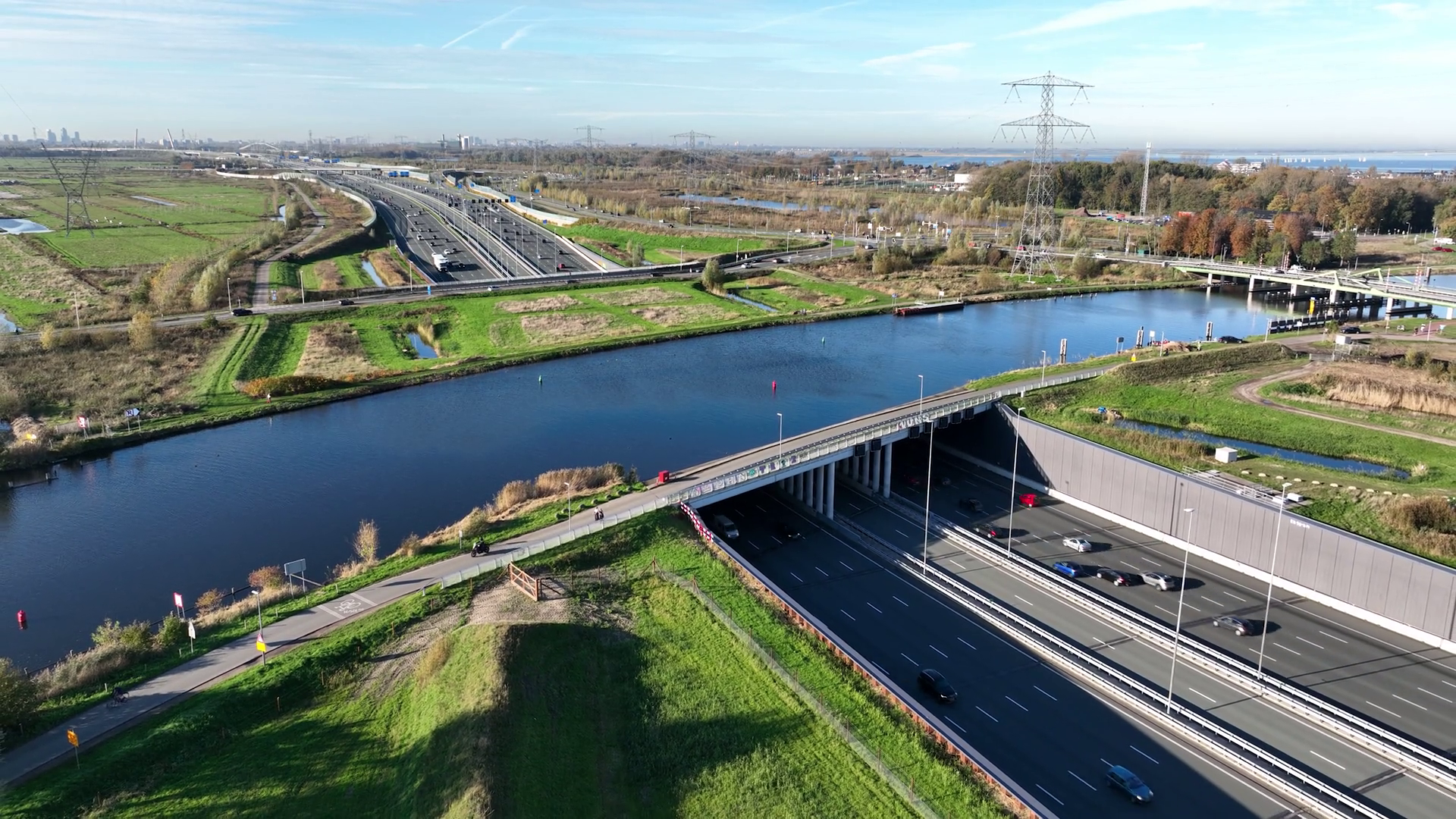 Aerial Drone Viw Of Dutch Infrastructure Stock Footage SBV-348714308 ...