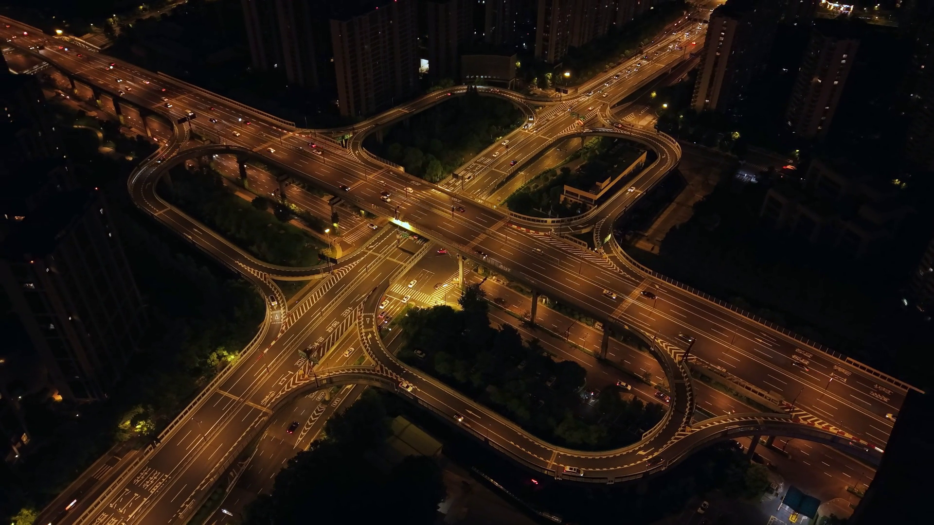 Aerial View Of Cars Move Along Brightly Stock Footage SBV-352716930 ...
