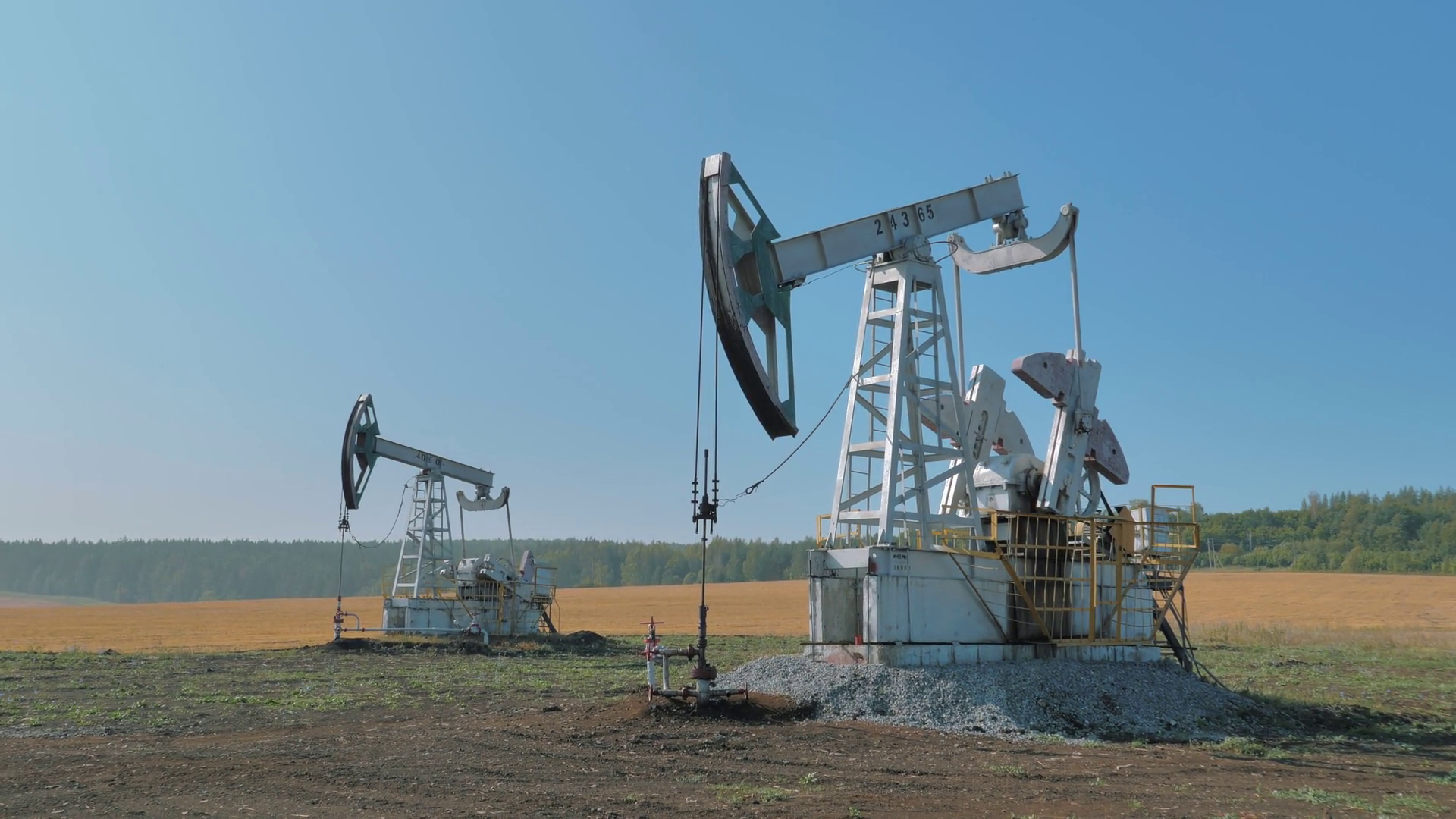 Pumping Rigs Extracting Oil From Oil Well In Stock Footage SBV ...