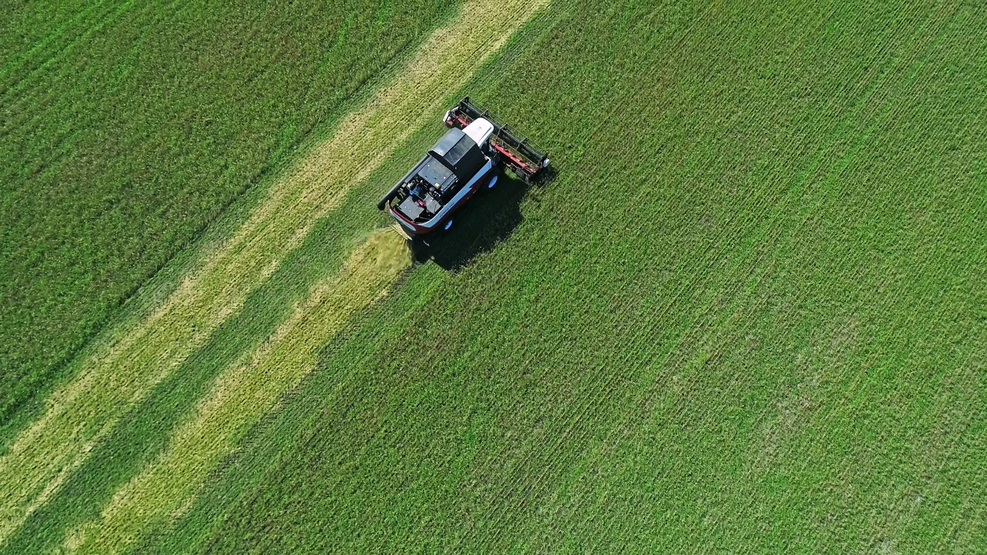 Aerial Of Combine Working In Field Stock Footage SBV-347618645 ...