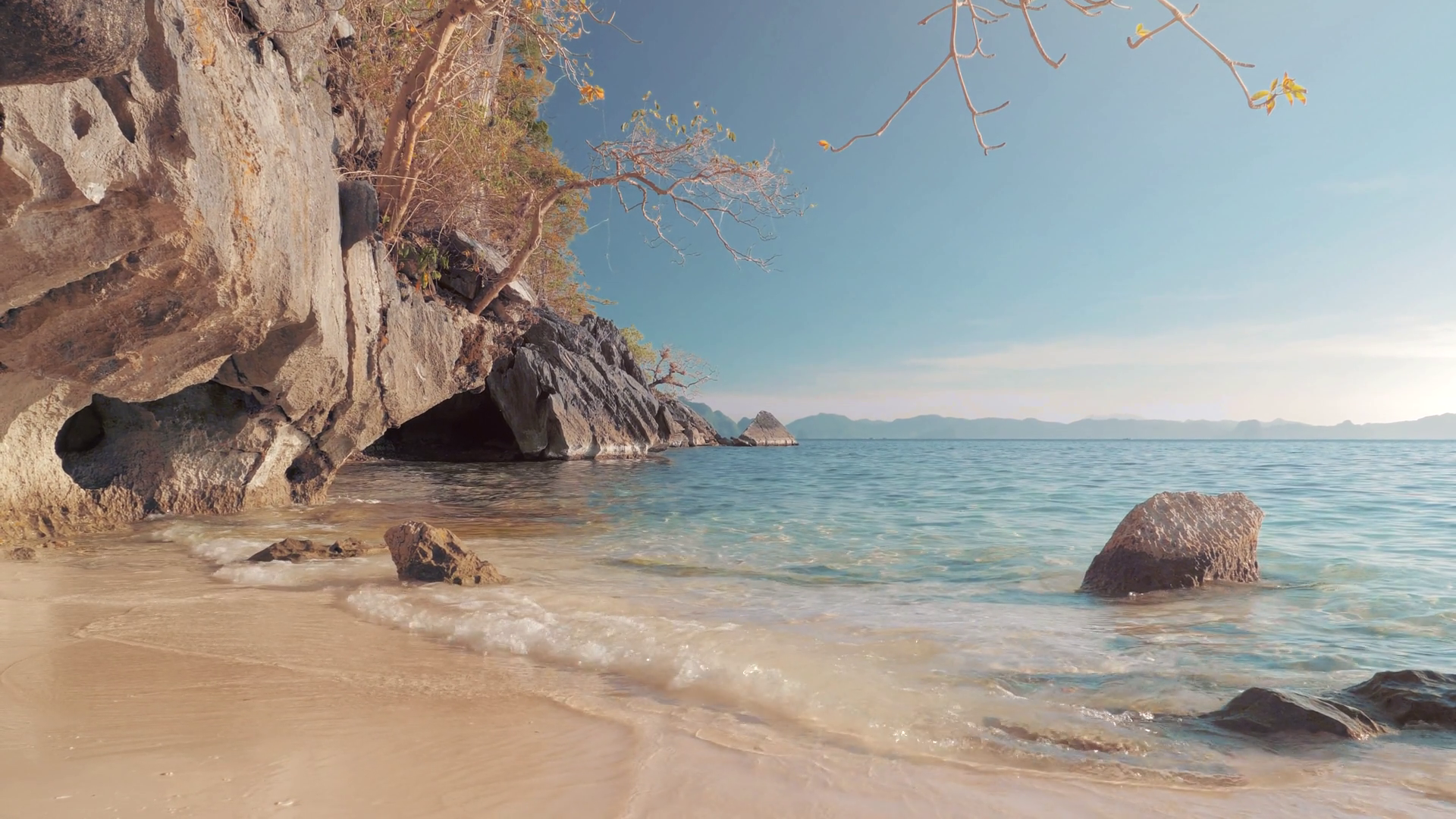Seascape: Beautiful Beach Rock Formation Stock Footage SBV-333962028 ...