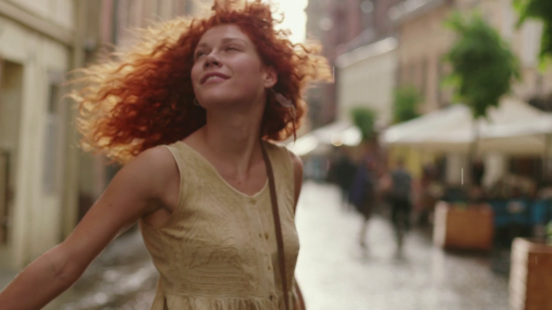 Stylish Attractive Woman With Red Curly Hair Stock Footage SBV ...
