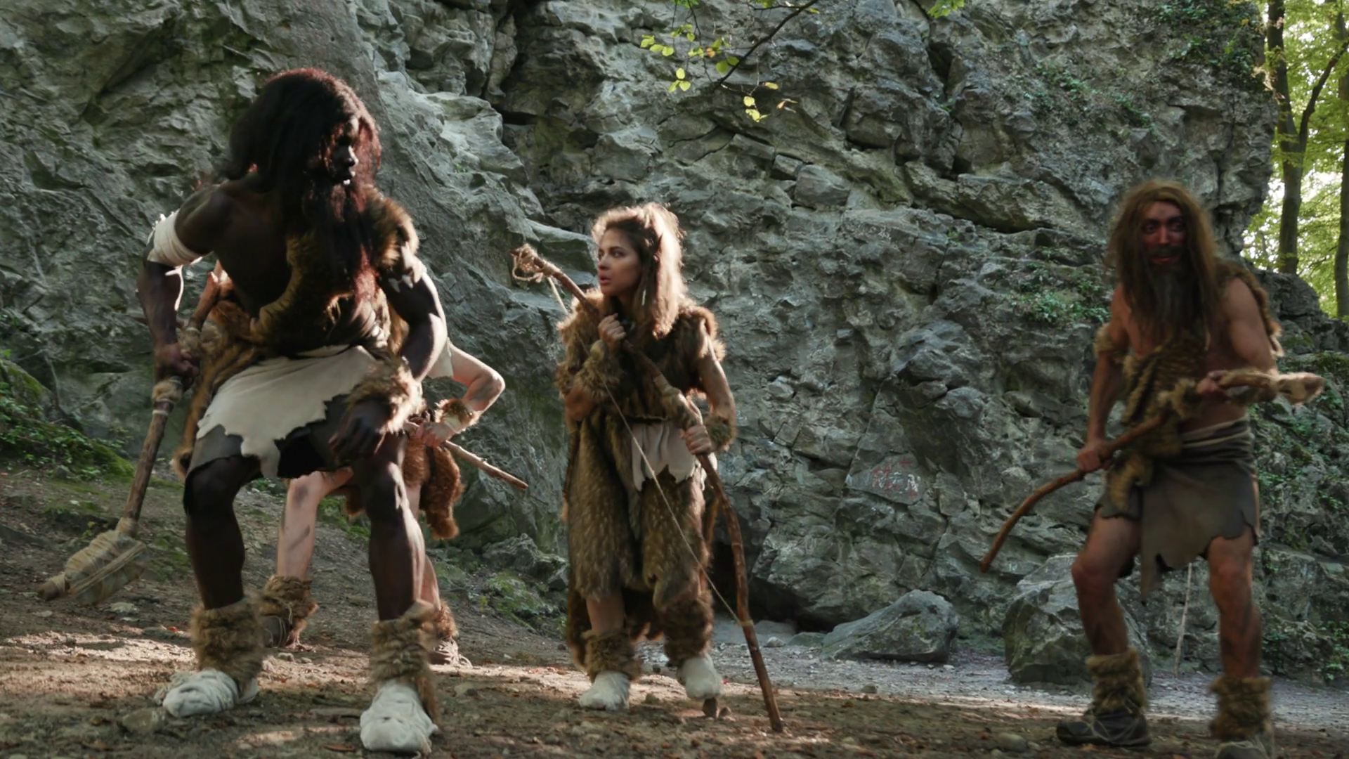 Caveman Gathering In Vibrant Prehistoric Stock Footage SBV-351914227 ...