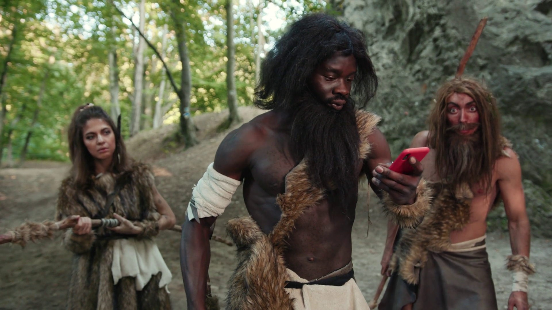 Primitive Humans In Lush Forest Setting Stock Footage SBV-351926922 ...
