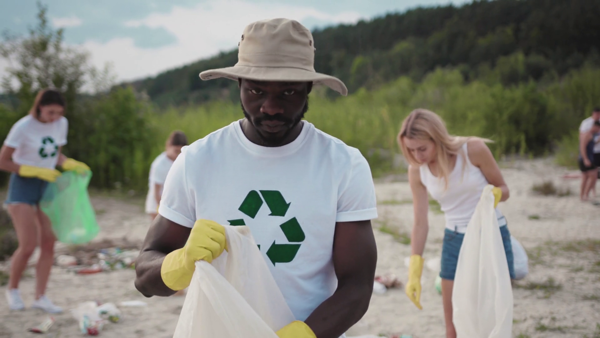 Community Cleanup Taking Positive Action Stock Footage SBV-351926092 ...
