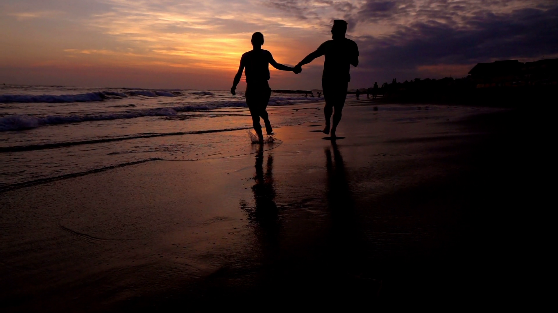 Happy Couple Holding Hands Running On Beach Stock Footage SBV-317723819 - Storyblocks