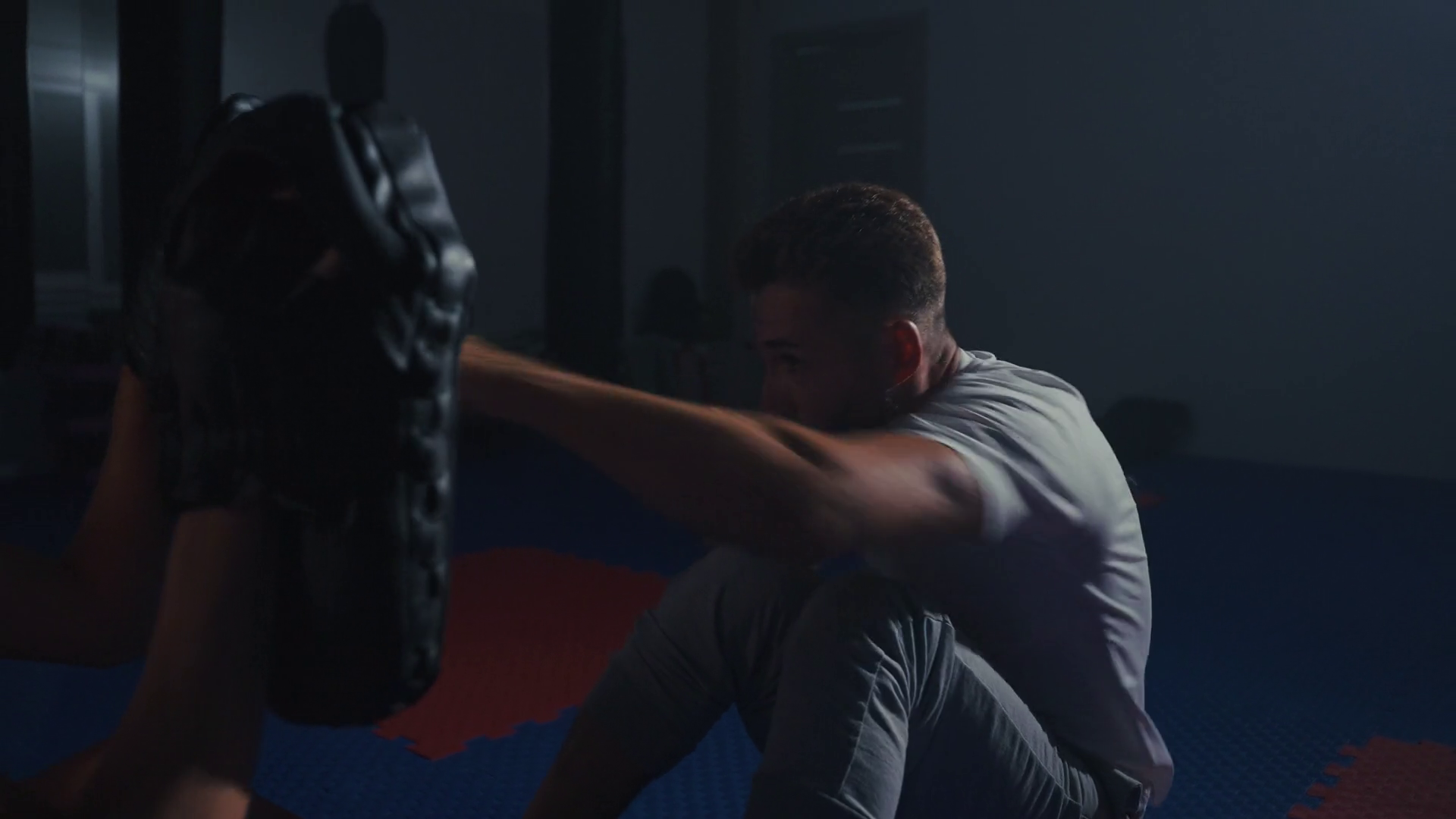 Intense Late-night Workout Session Focused Stock Footage SBV-349228095 ...