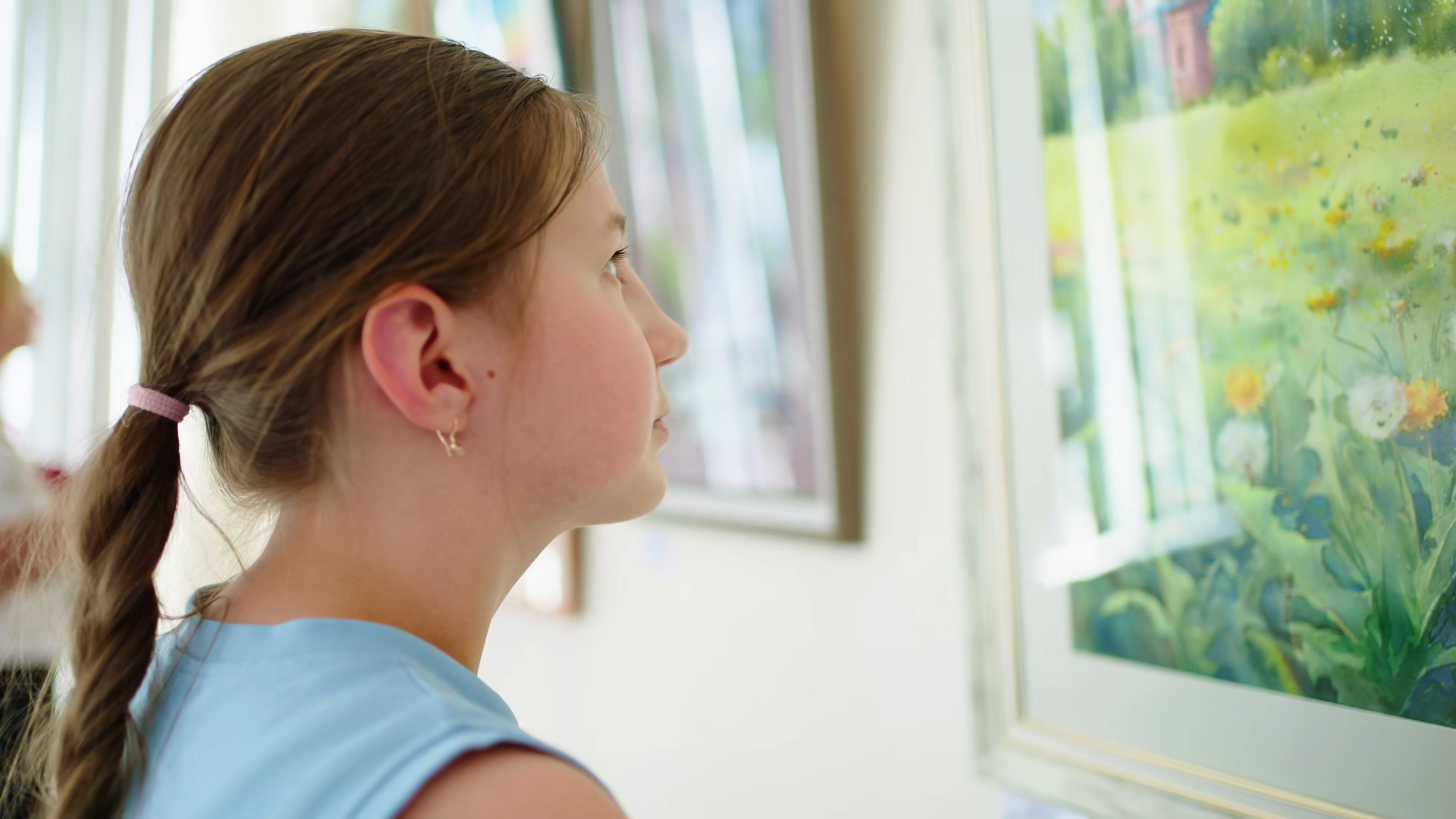 a-young-girl-engrossed-in-beautiful-art-stock-footage-sbv-354077903
