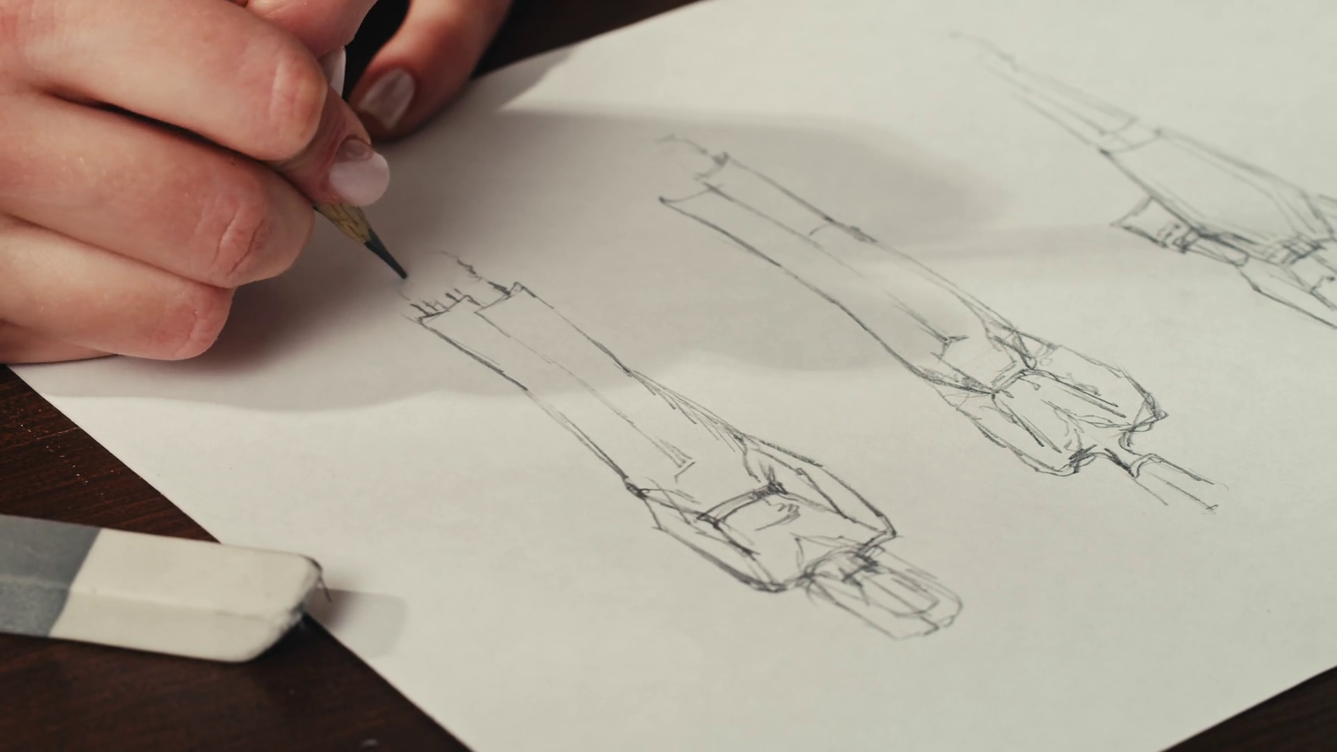 Young Woman Designer Is Drawing Clothes Stock Footage SBV-349010770 ...