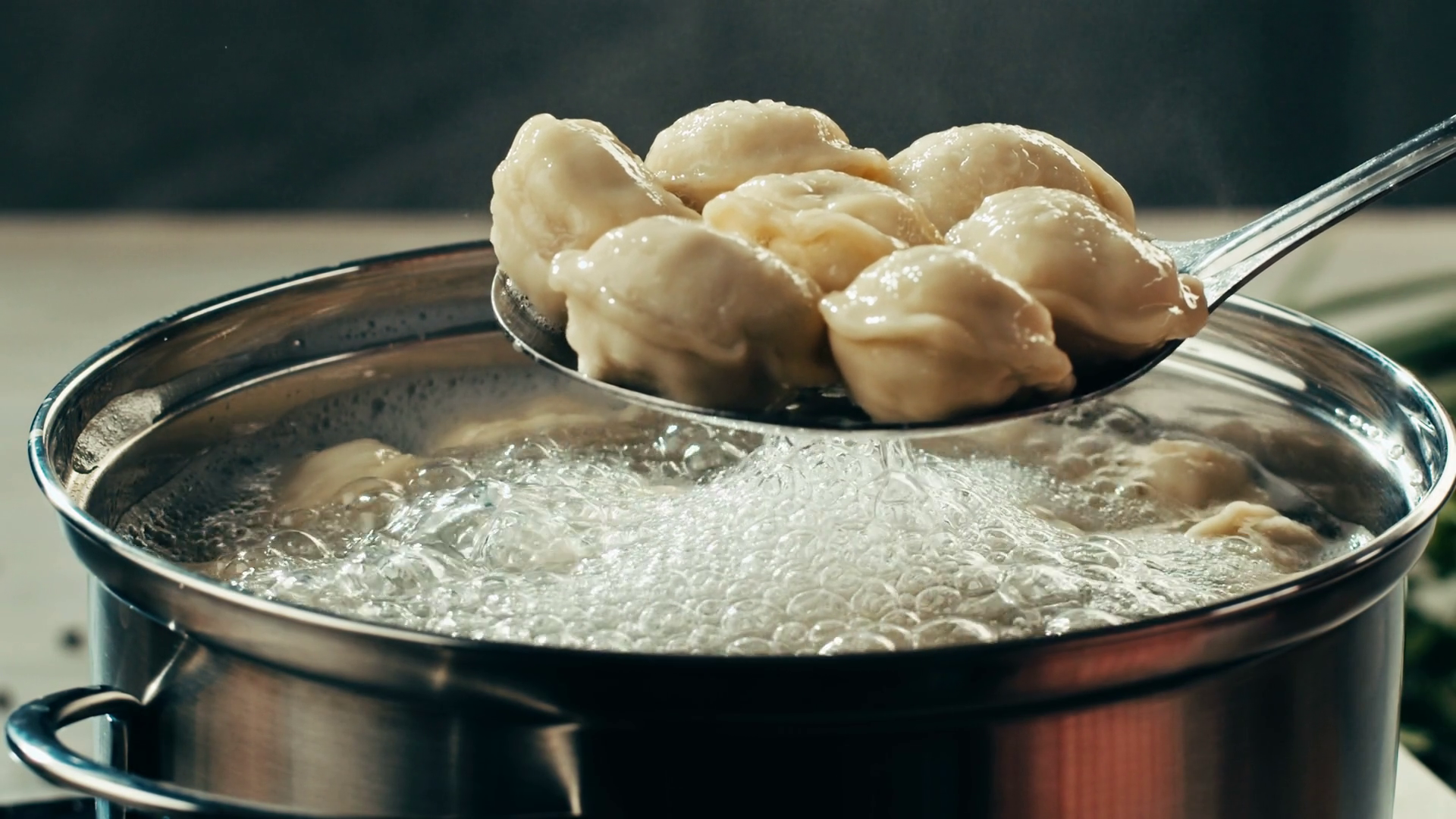 Dumplings In Cafe Close Up Eating Serving Stock Footage SBV-349372968 ...