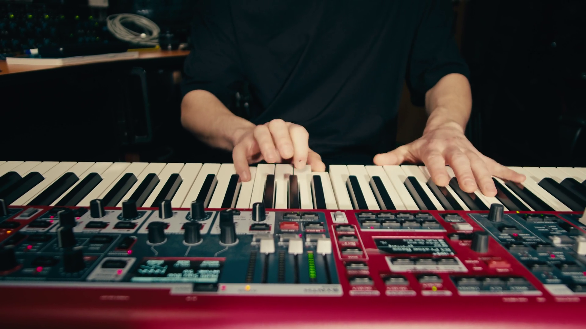 Close Up Of Keyboard Player Hands Playing Stock Footage SBV-351818979 ...