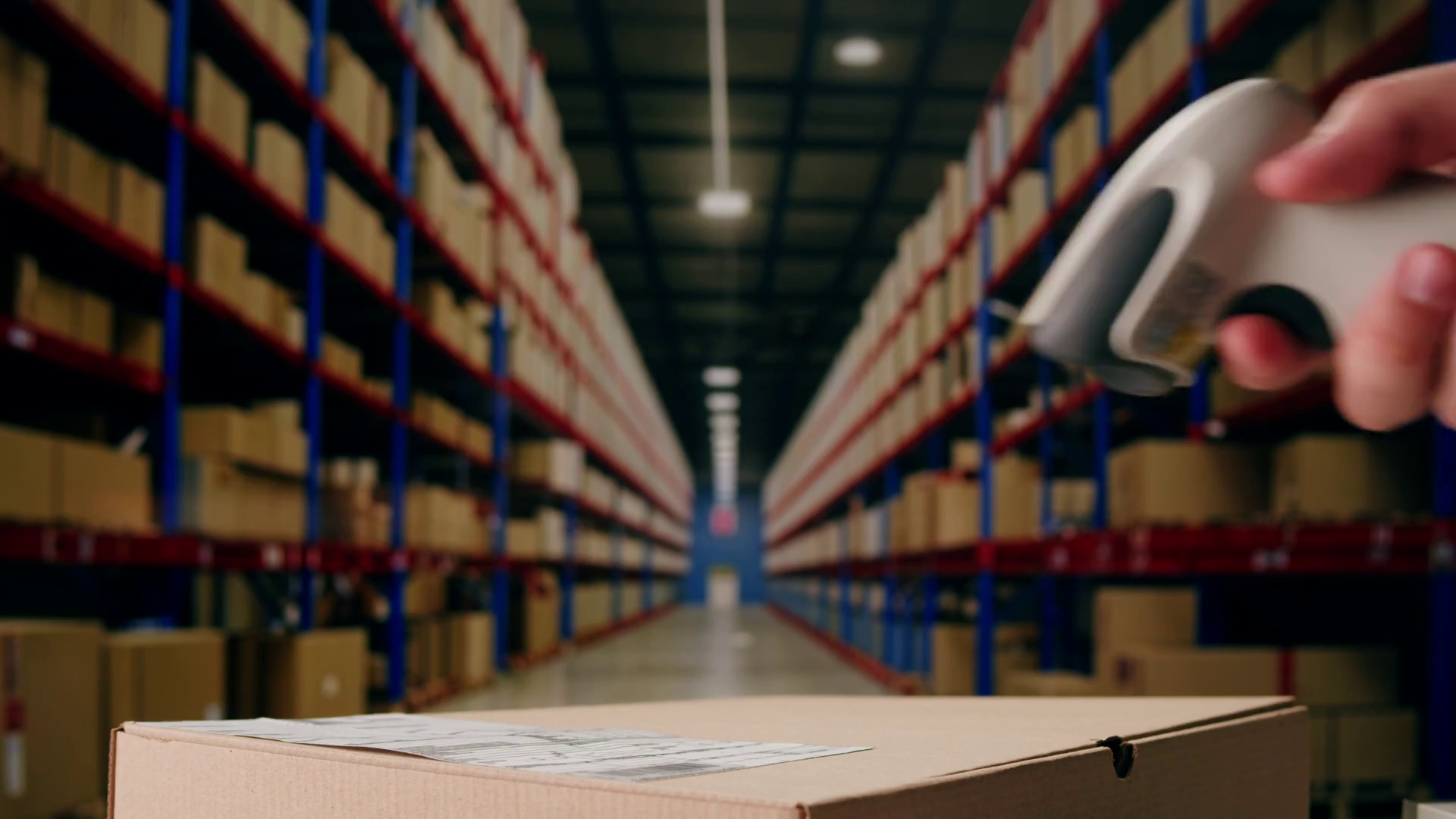 Scanner Scan Delivery Box In Storage Stock Footage SBV-351958851 ...