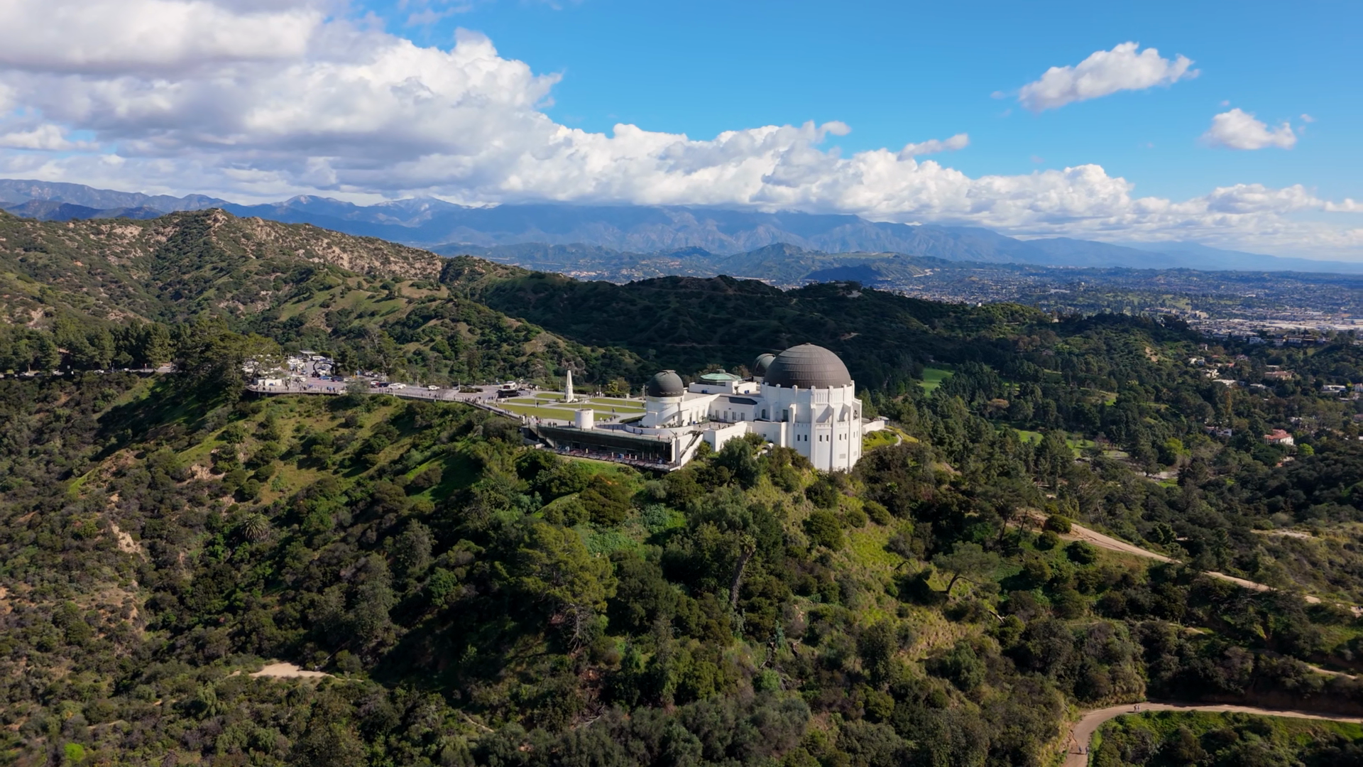 Griffith Observatory Aerial Drone Wide Stock Footage SBV-354078582 ...