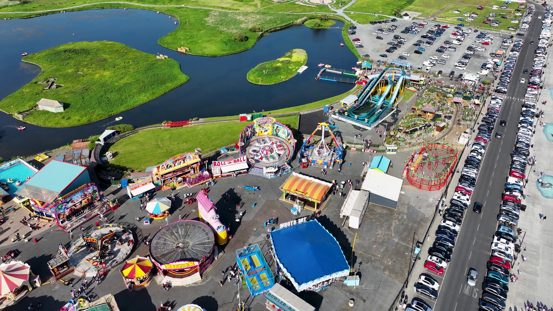 Top View Of Amusement Park In Tramore Stock Footage SBV-348382316 ...