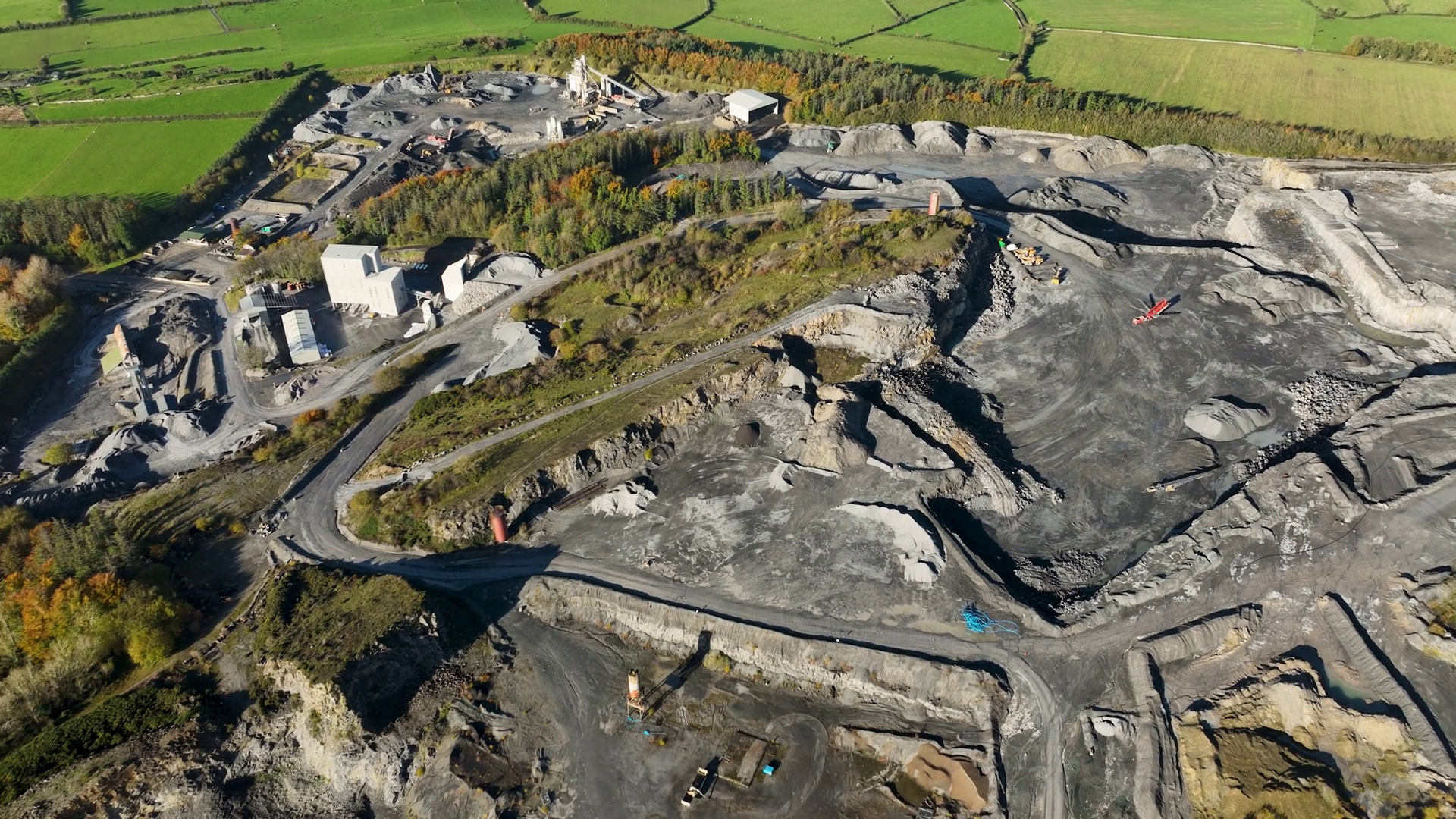 Large Quarry In Middle Of Field Mining Of Stock Footage SBV-348658735 ...