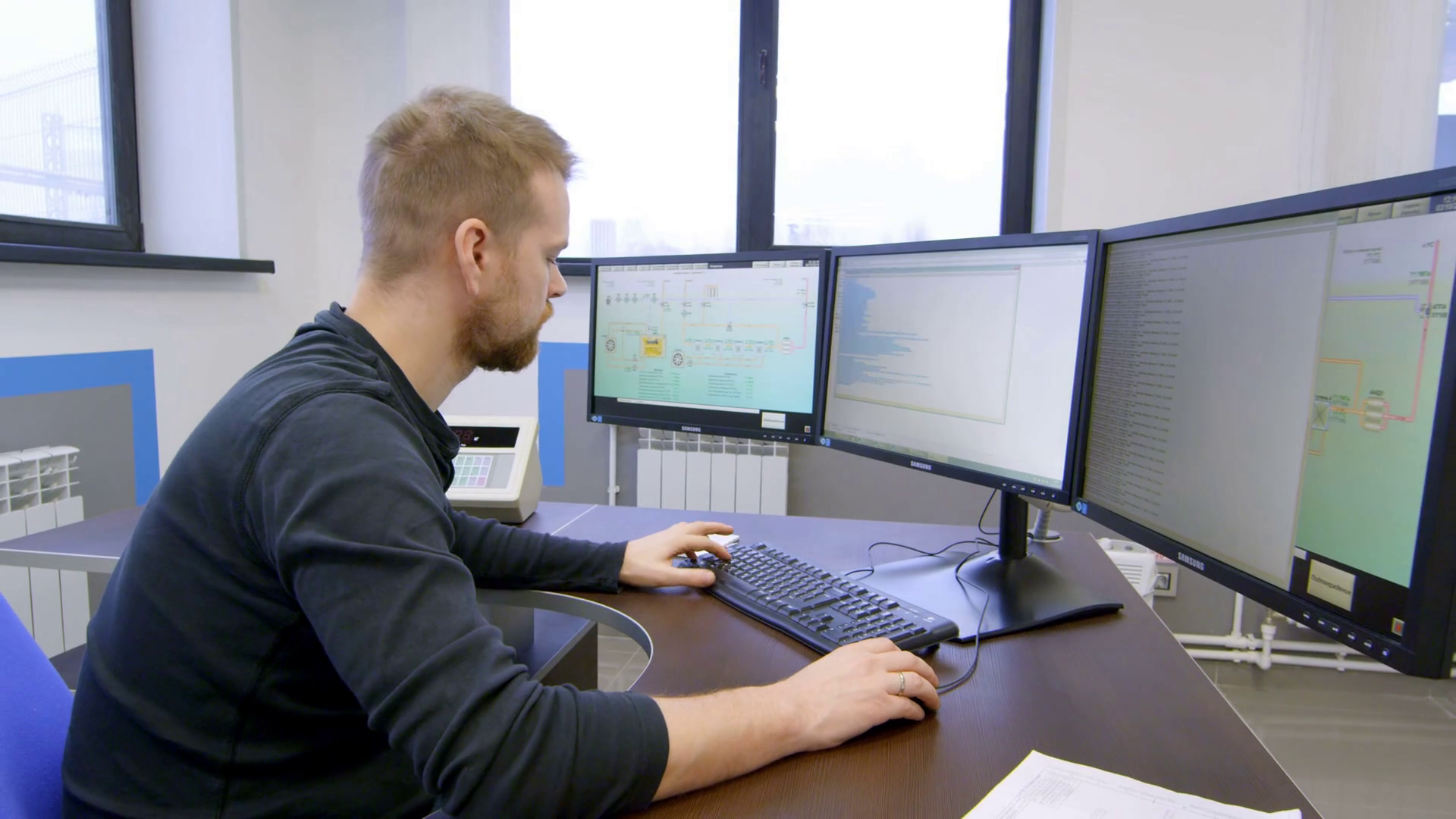 Control Room Laborer Operator Of Dashboard Stock Footage SBV-306078119 ...