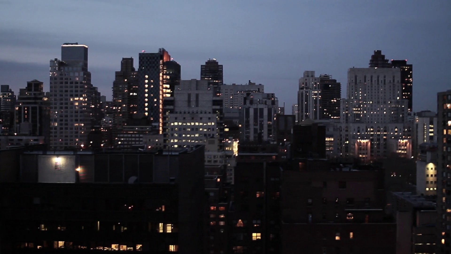 New York City At Night Aerial View Skyline Stock Footage SBV-306543713 ...