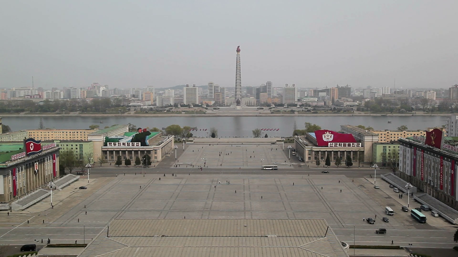 Pyongyang Elevated View Across Kim Il Sung Stock Footage SBV-300214257 ...