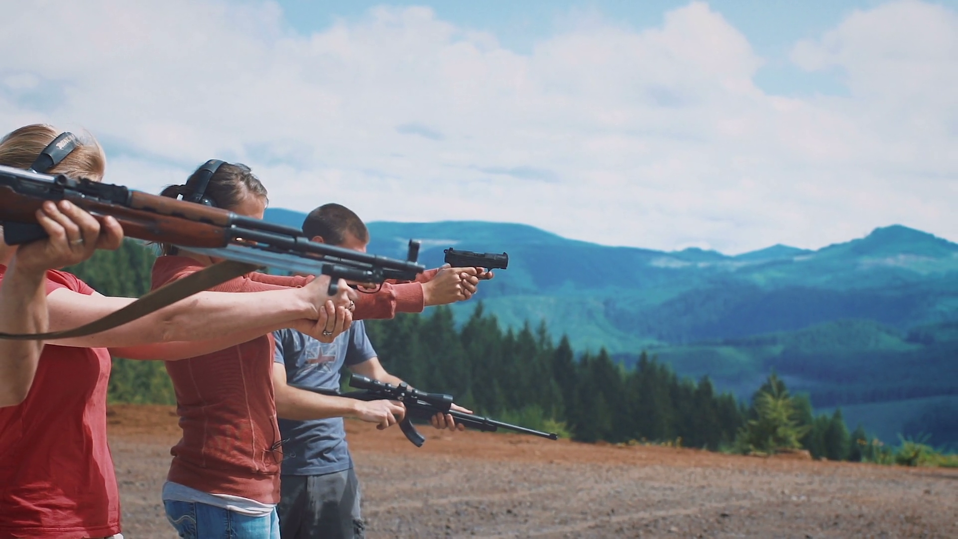 Slow Mo Shot Of People Standing In Row Stock Footage SBV-313570672 ...