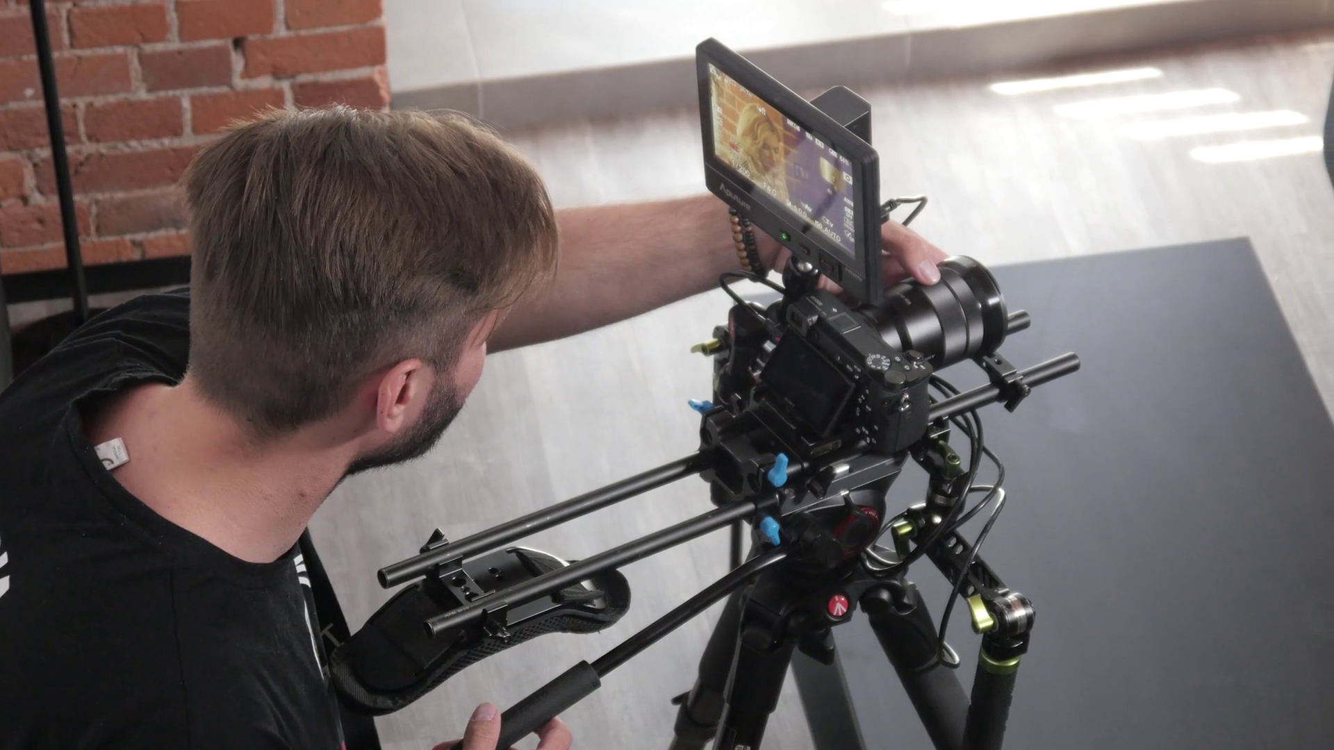 Cameraman Recording Video In Studio With Stock Footage SBV-323421167 ...