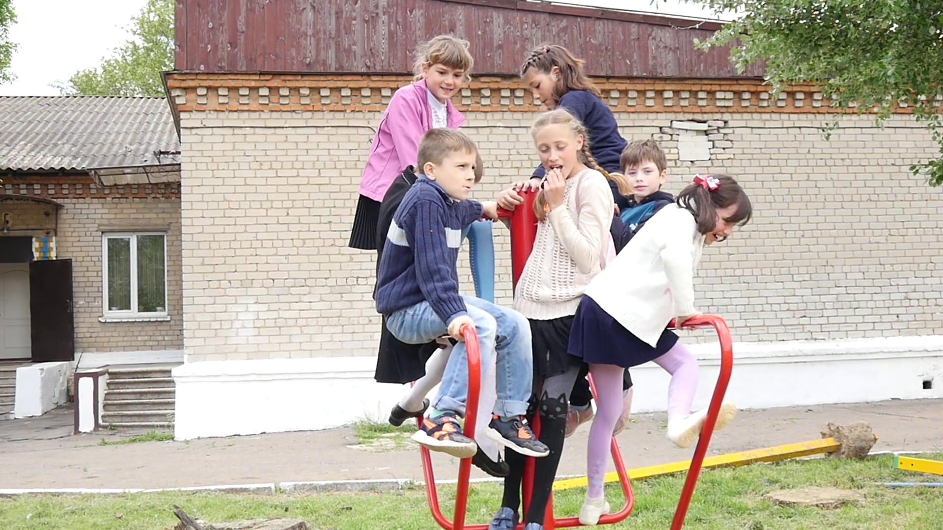 Poor Orphans Children Playing Together In Stock Footage SBV-335231720 ...