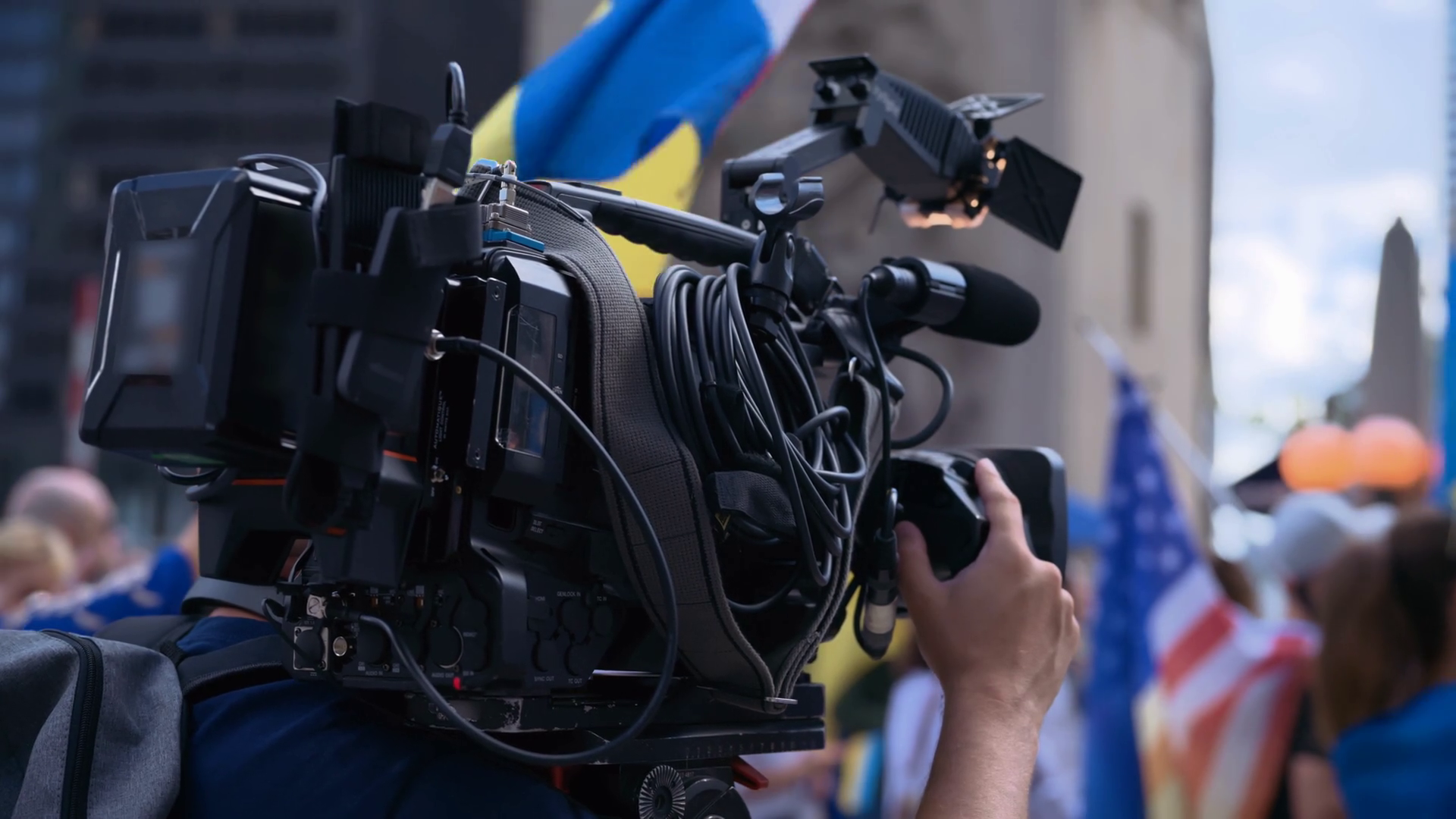 The Cameraman Shoots Demonstration Against Stock Footage SBV-352810104 ...