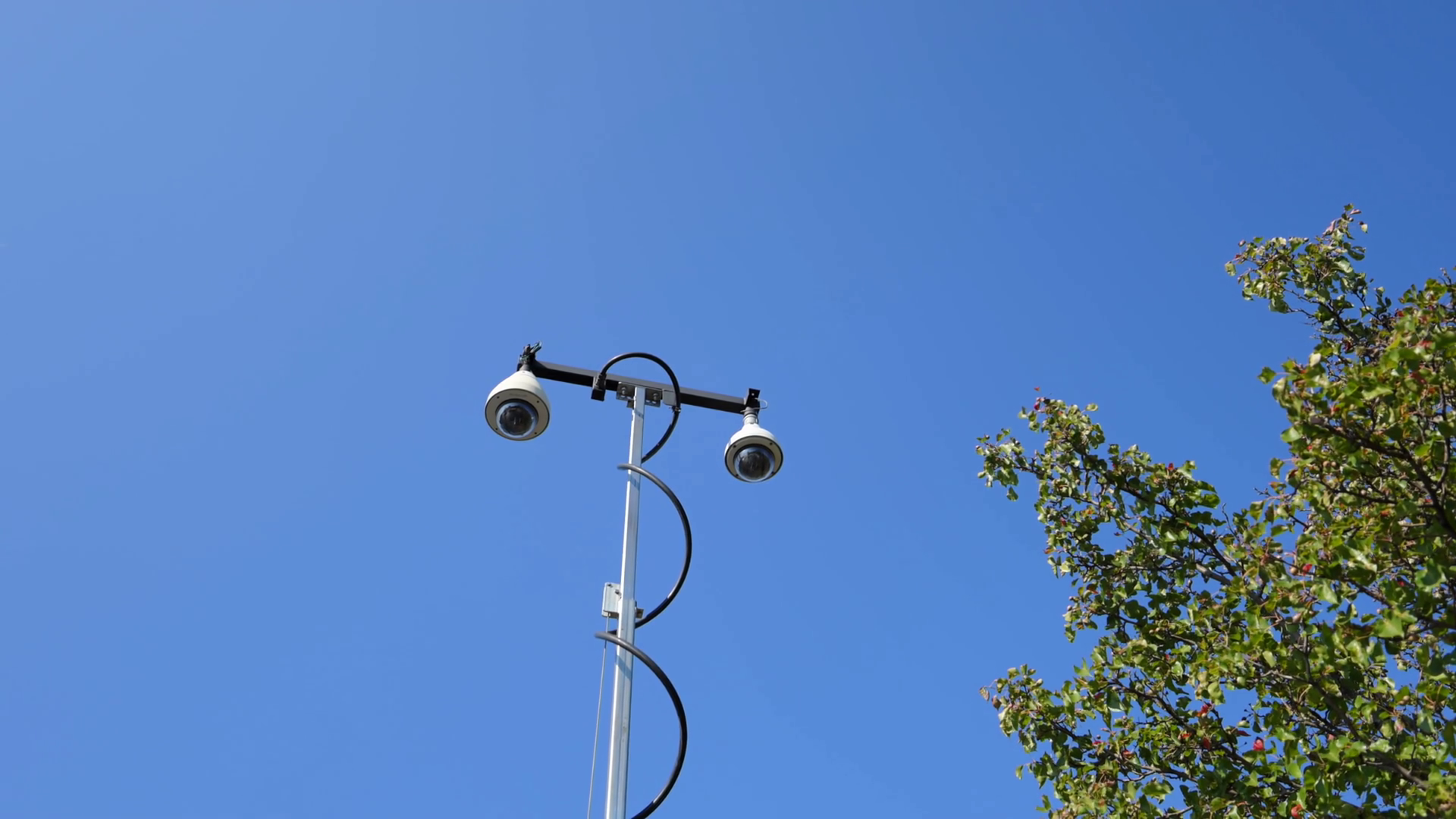 Close Up Of Mobile Police Surveillance Tower Stock Footage SBV ...