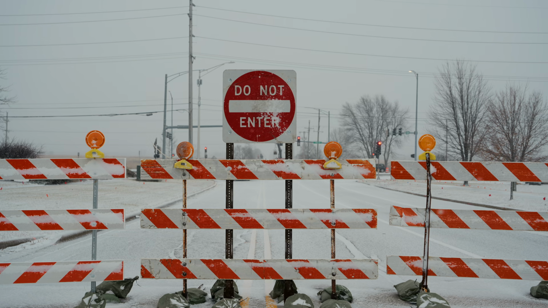 A Red Do Not Enter Sign Stands Behind Road Stock Footage SBV-353777708 ...