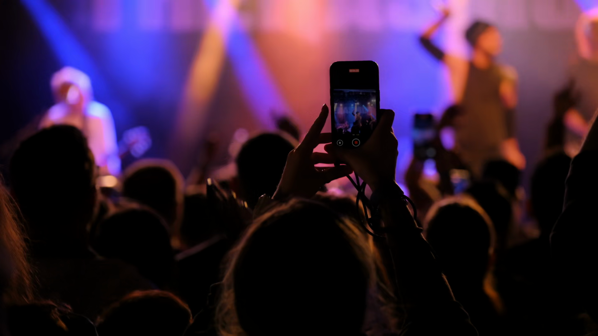 Audience Members Record Live Concert On Stock Footage SBV-354094896 ...