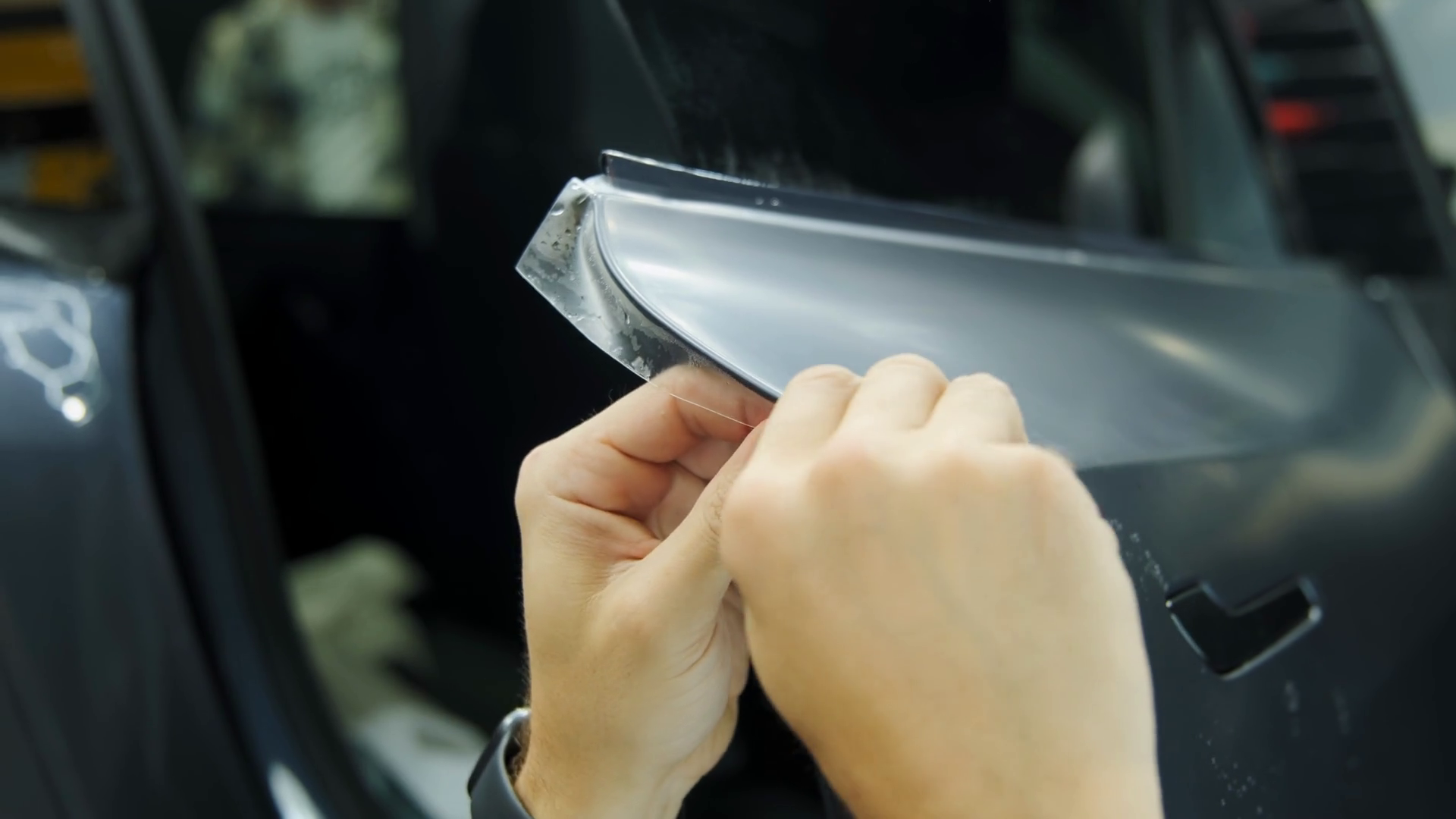 Process Of Applying Protective Ppf Film On Stock Footage SBV-347631261 ...